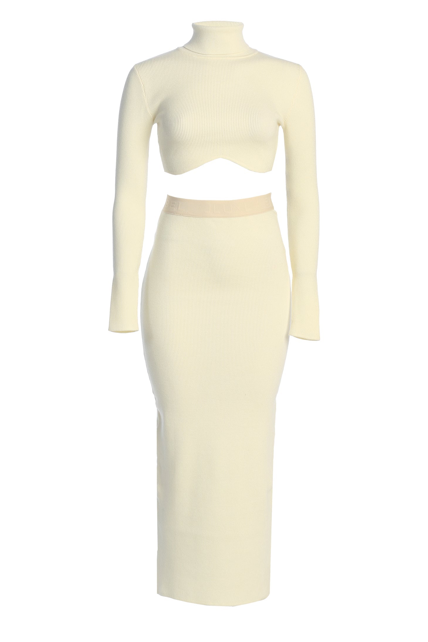 Buttercream Anise Ribbed Skirt Set JLUXLABEL