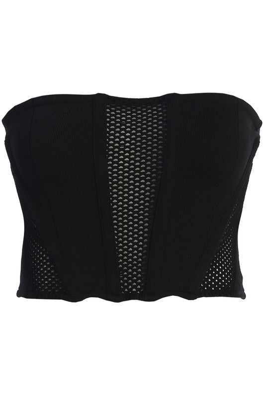 Black Freda Knit Bustier JLUXLABEL