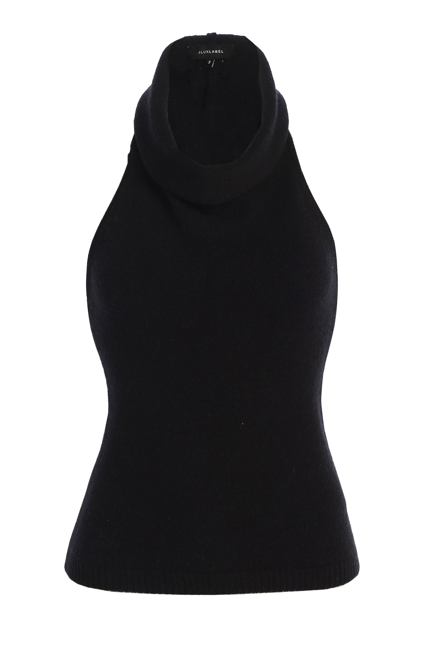 Black Joya Rib Knit Top JLUXLABEL
