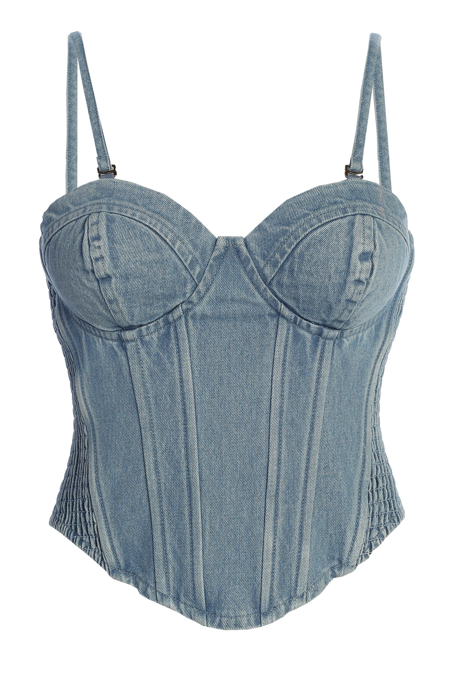 Medium Wash Denim Marsella Sweetheart Corset JLUXLABEL