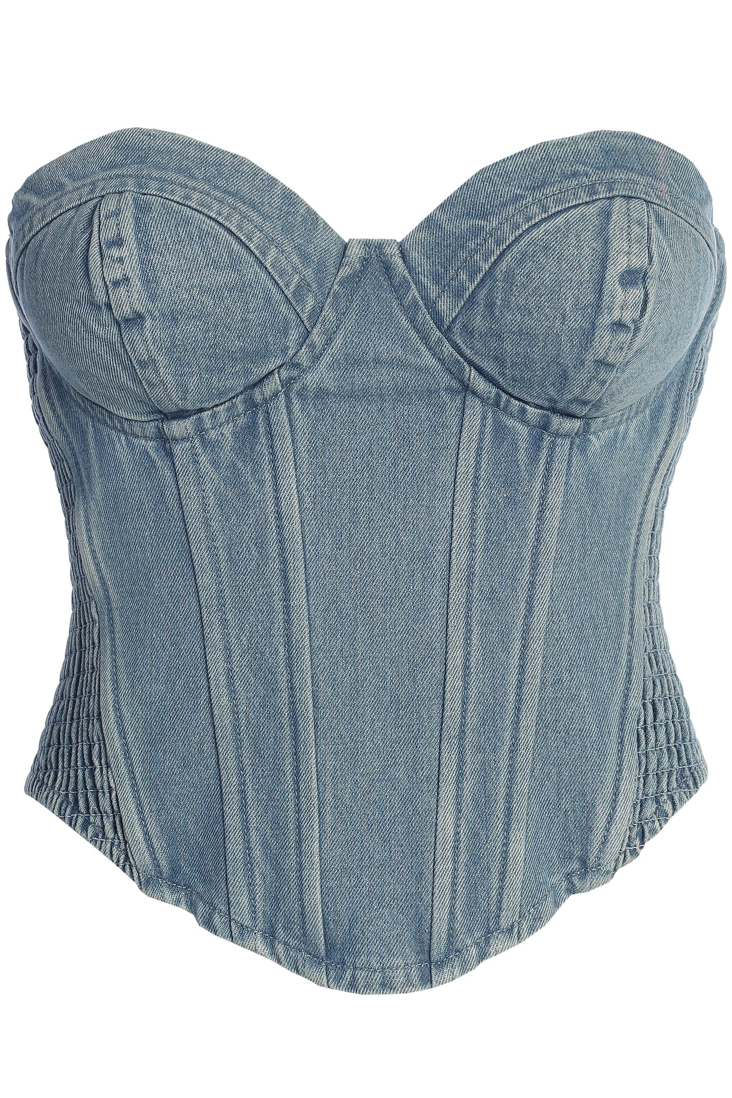 Medium Wash Denim Marsella Sweetheart Corset JLUXLABEL
