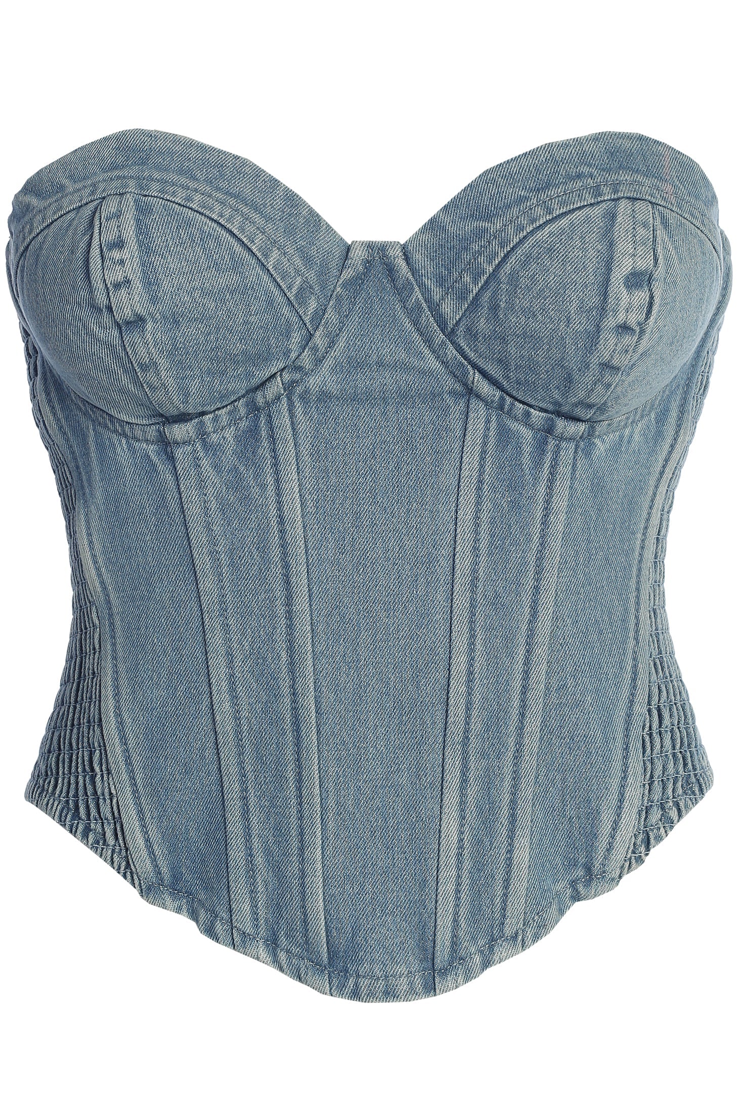 Medium Wash Denim Marsella Sweetheart Corset JLUXLABEL