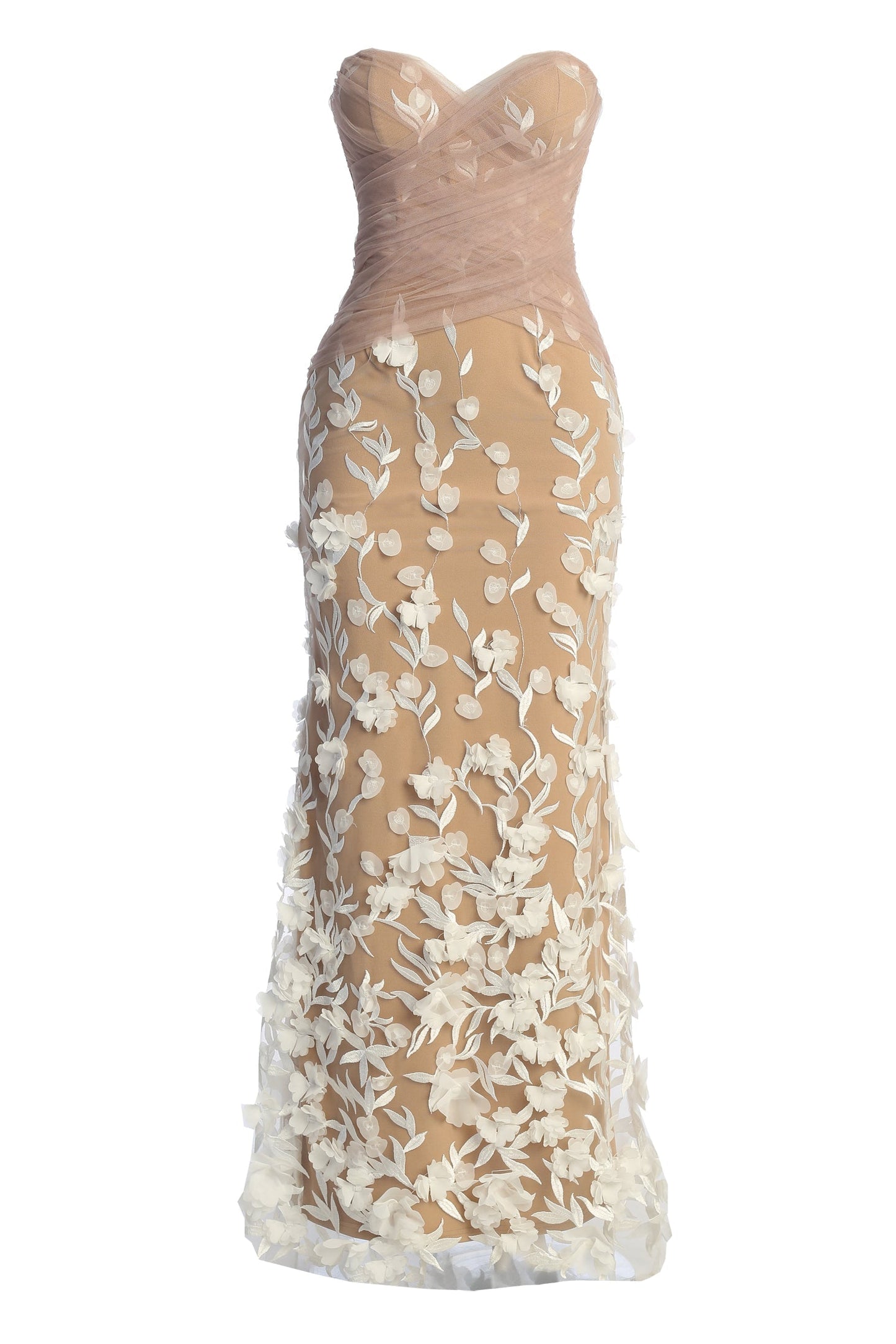 Ivory Everlasting Embroidered Gown NEWFASHIONEDGE
