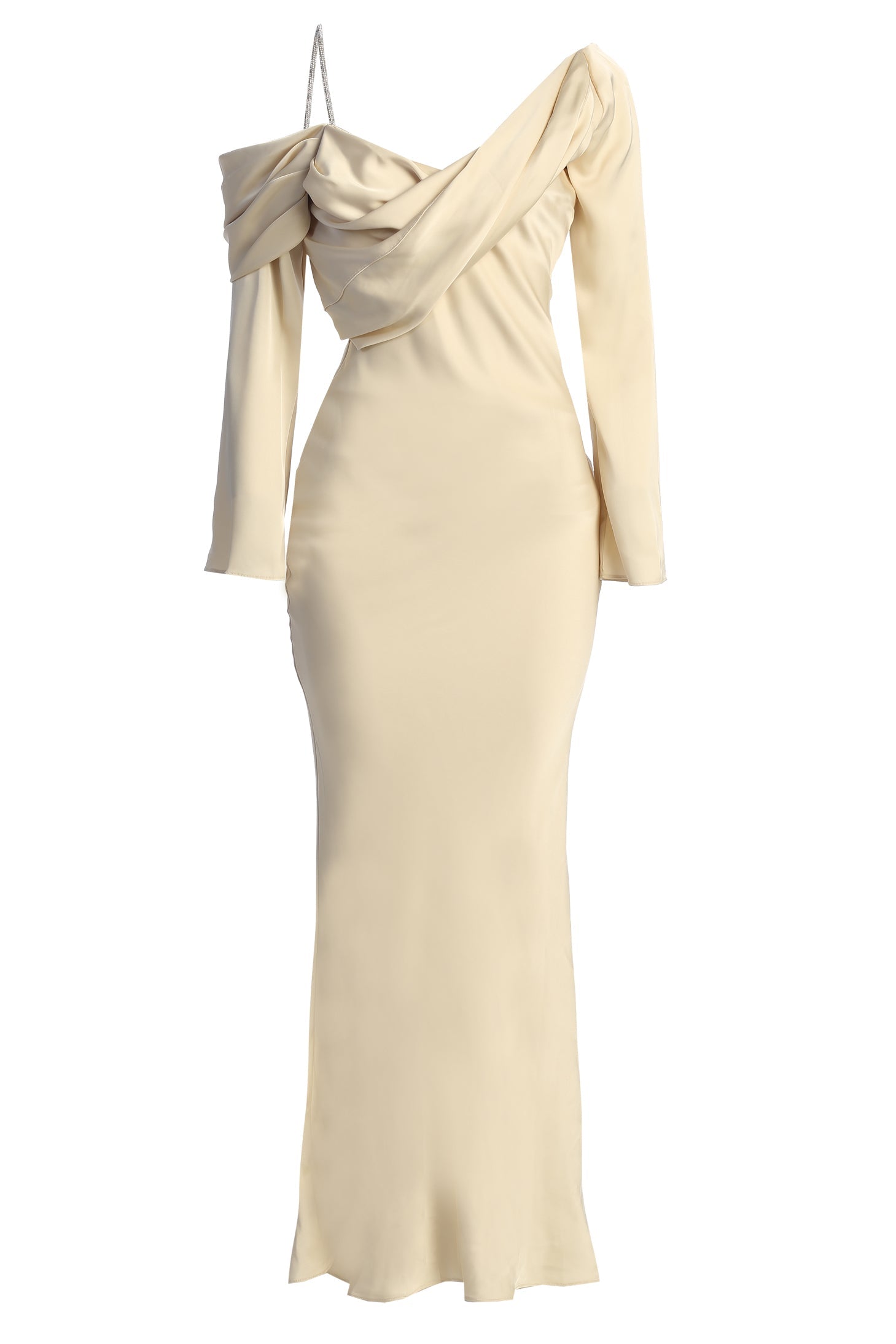 Champagne One And Only Satin Dress NEWFASHIONEDGE