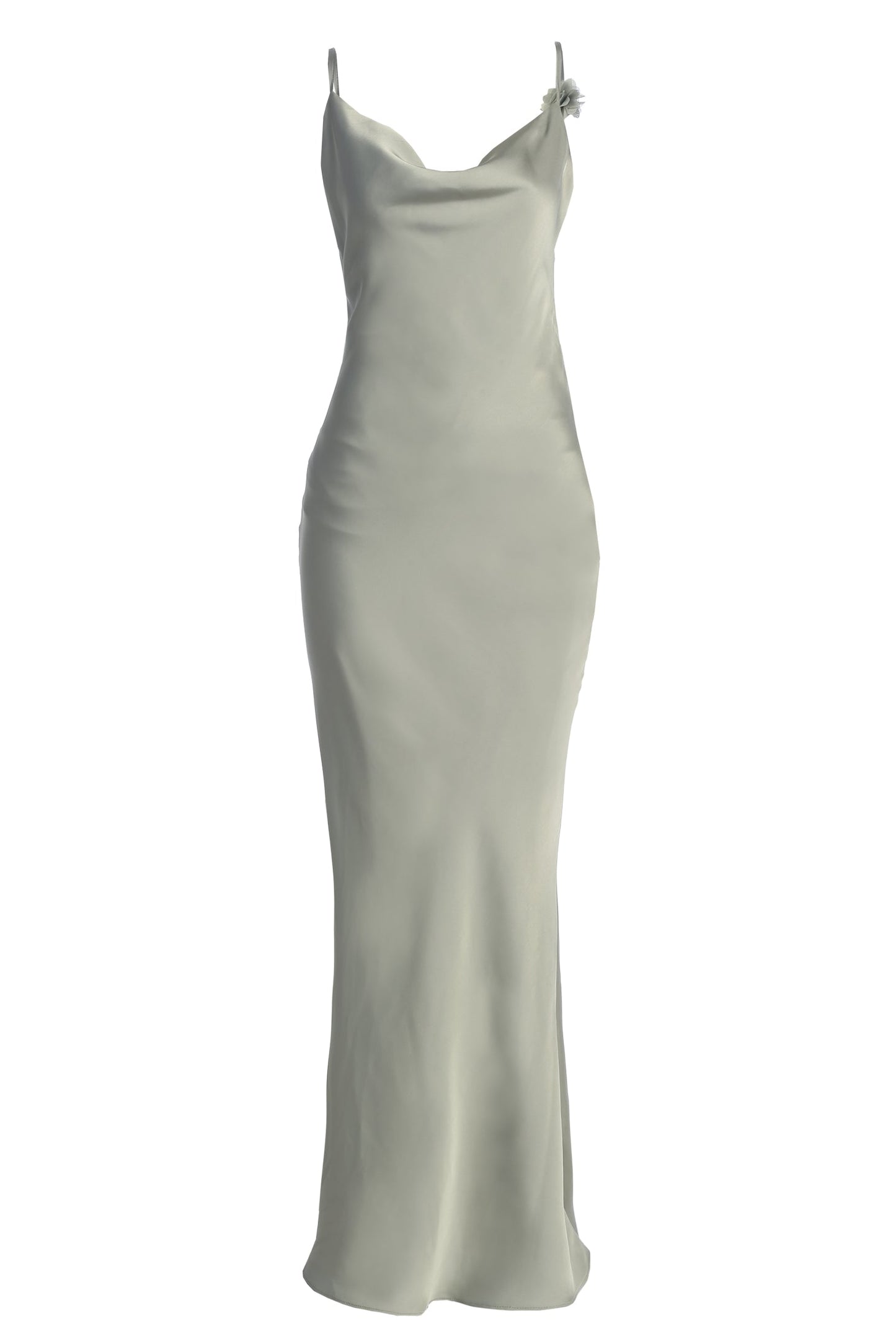 Sage Down The Aisle Satin Gown JLUXLABEL