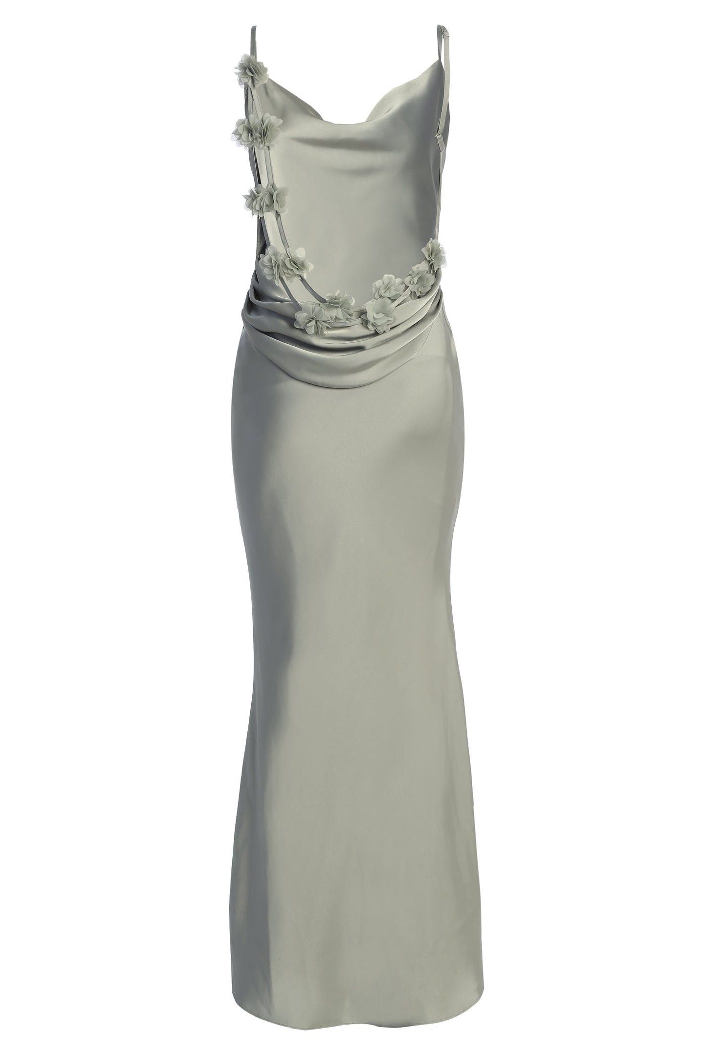 Sage Down The Aisle Satin Gown JLUXLABEL