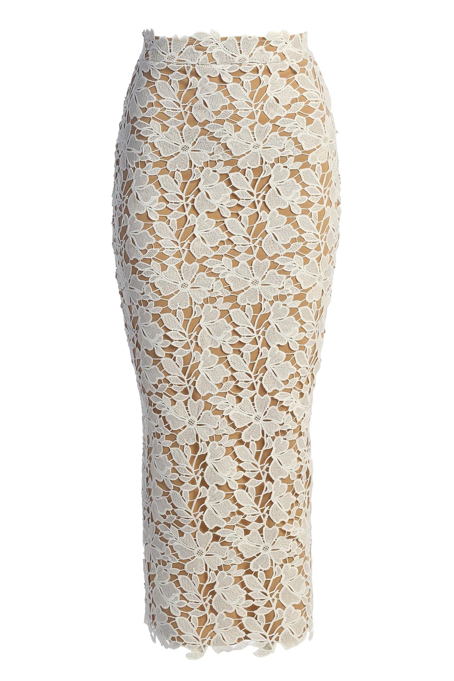 Ivory Lace Romance Maxi Skirt JLUXLABEL