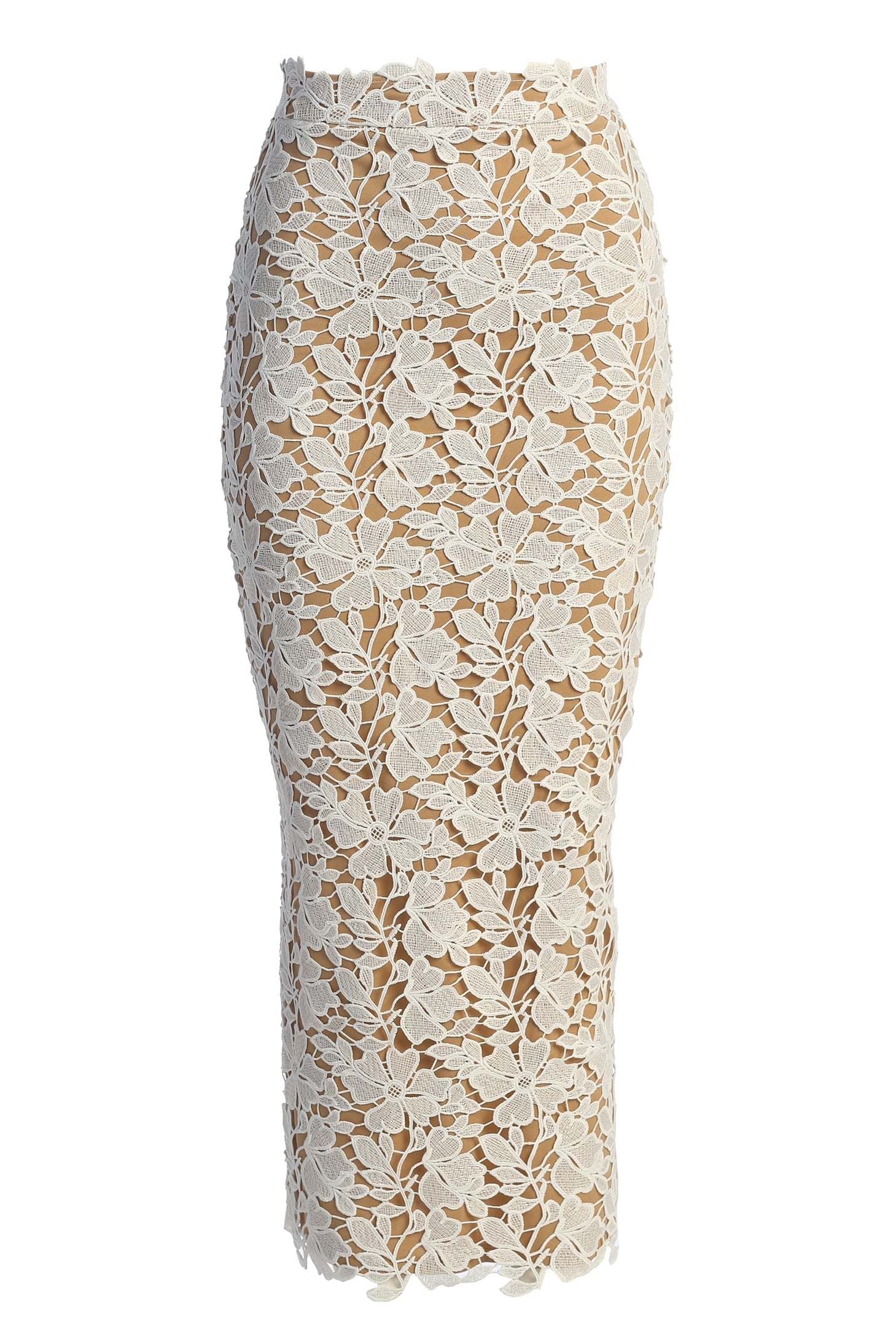 Ivory Lace Romance Maxi Skirt JLUXLABEL