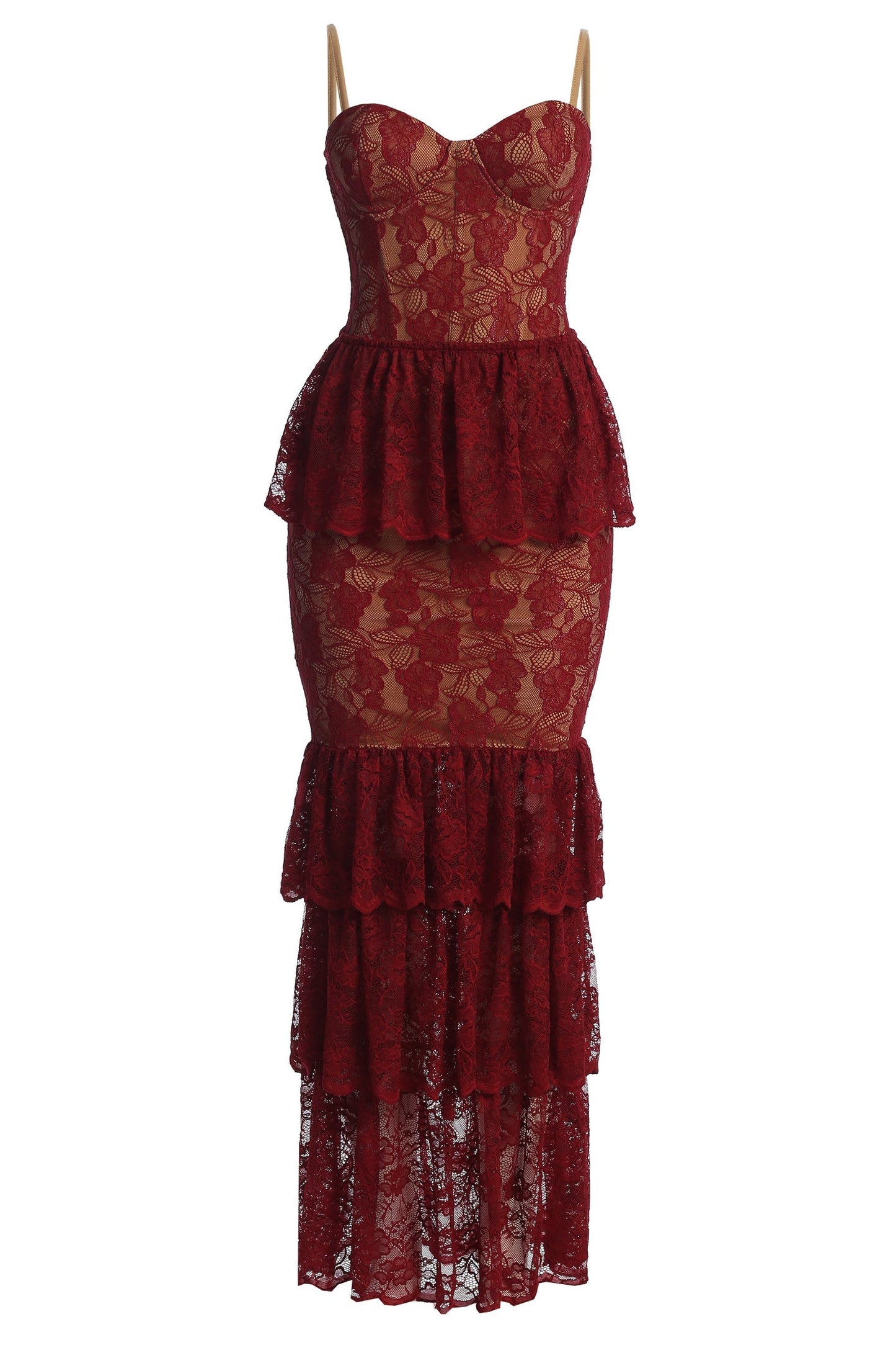 Red Fairytale Ending Lace Maxi Dress NEWFASHIONEDGE