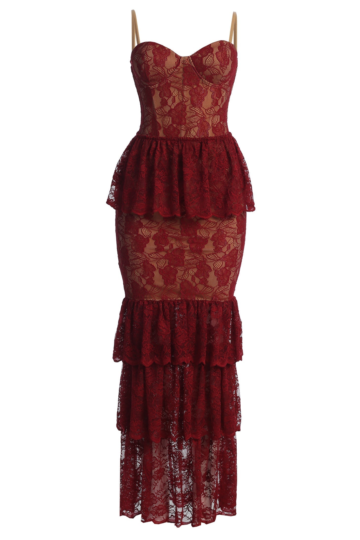 Red Fairytale Ending Lace Maxi Dress NEWFASHIONEDGE