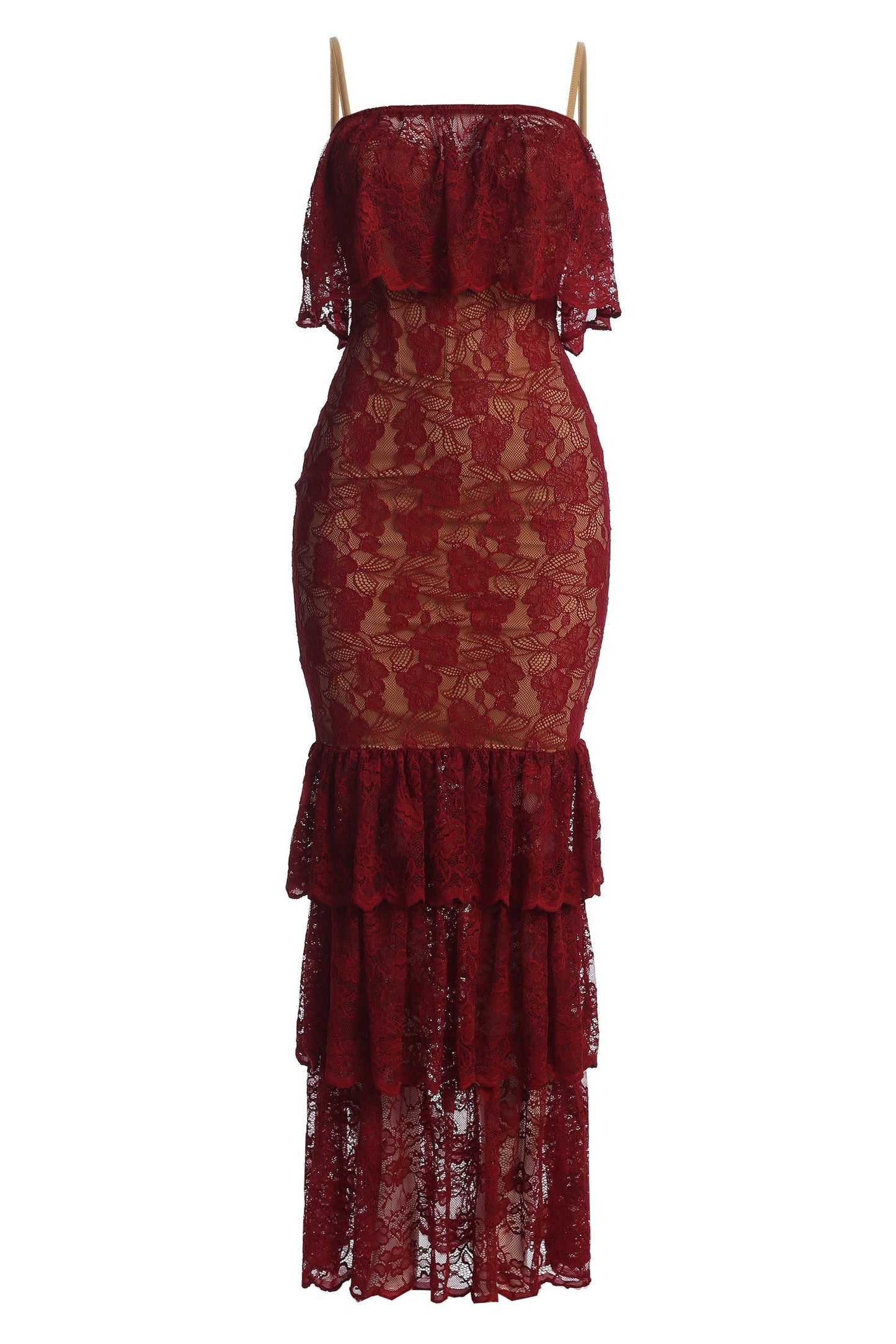 Red Fairytale Ending Lace Maxi Dress NEWFASHIONEDGE