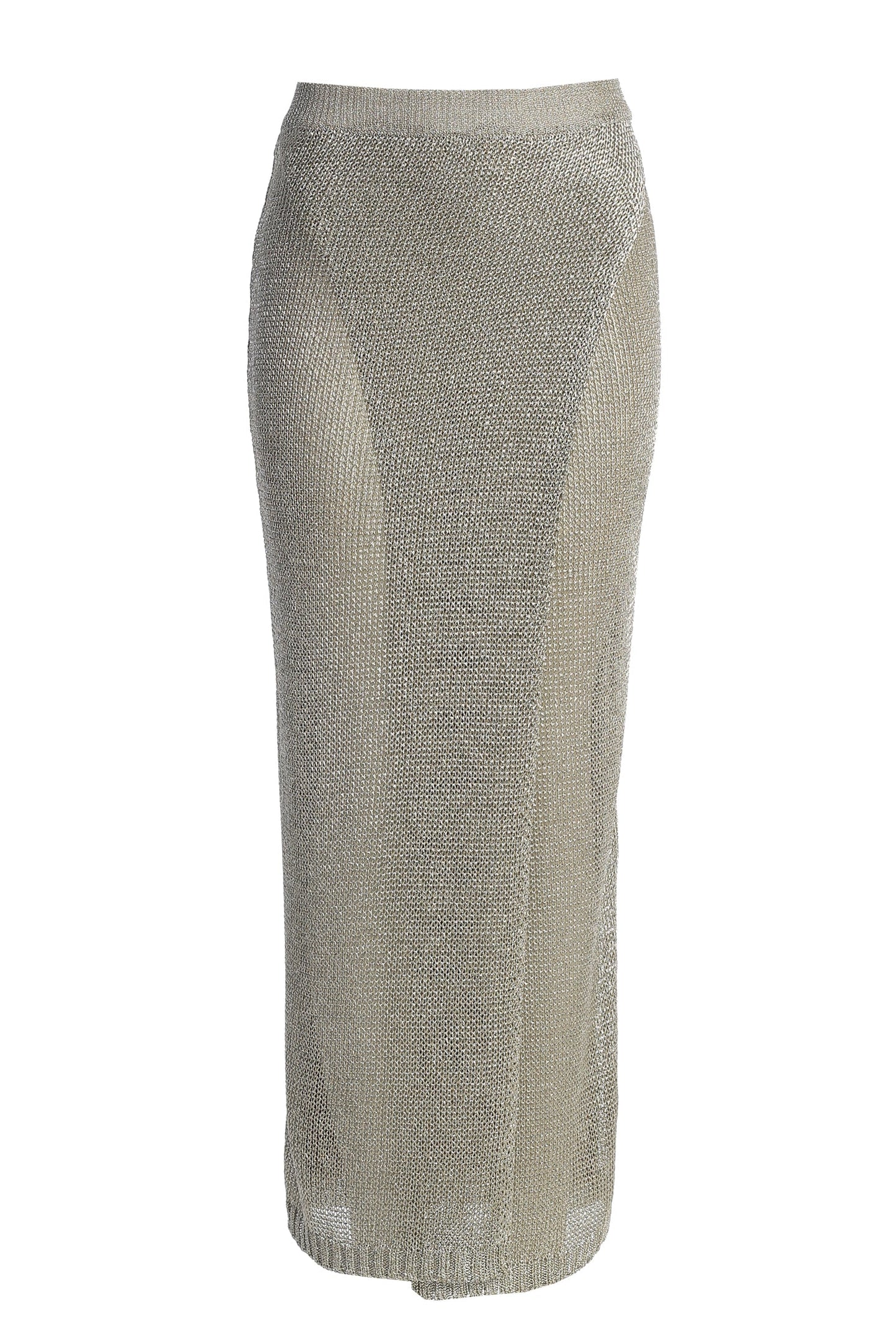 Silver Anais Maxi Slit Skirt JLUXLABEL