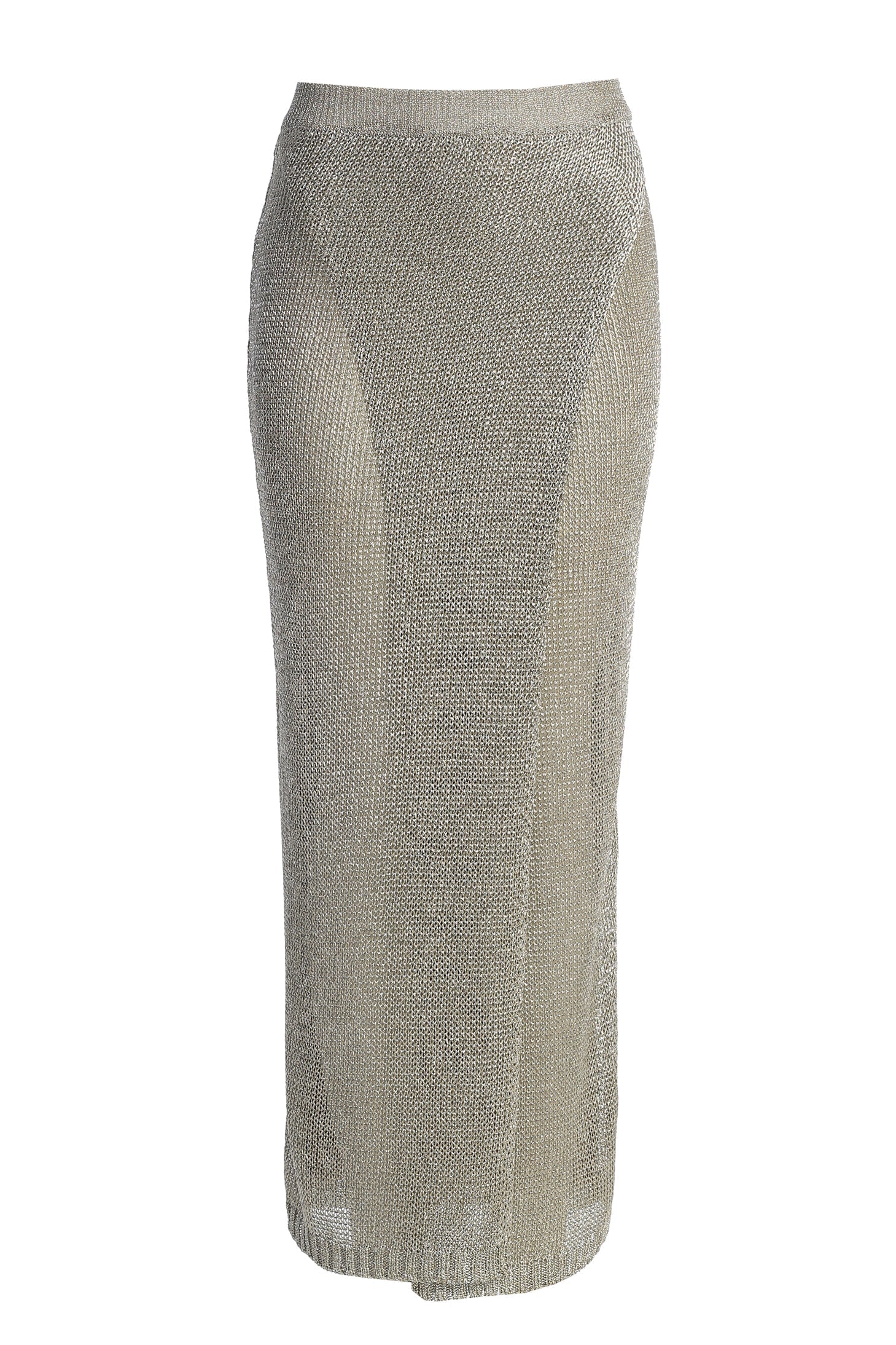 Silver Anais Maxi Slit Skirt JLUXLABEL