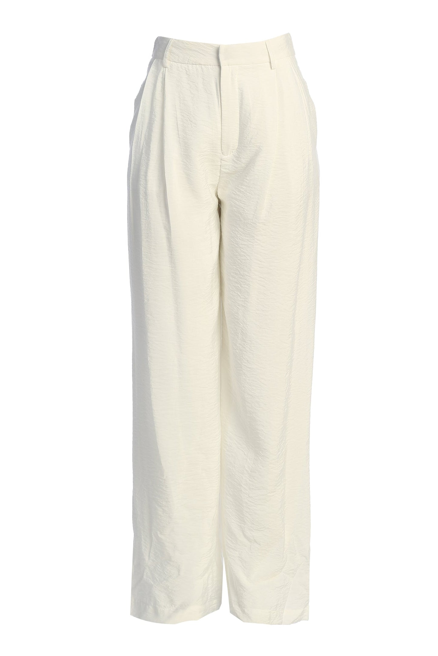 Ivory Drew Crinkled Trousers JLUXLABEL