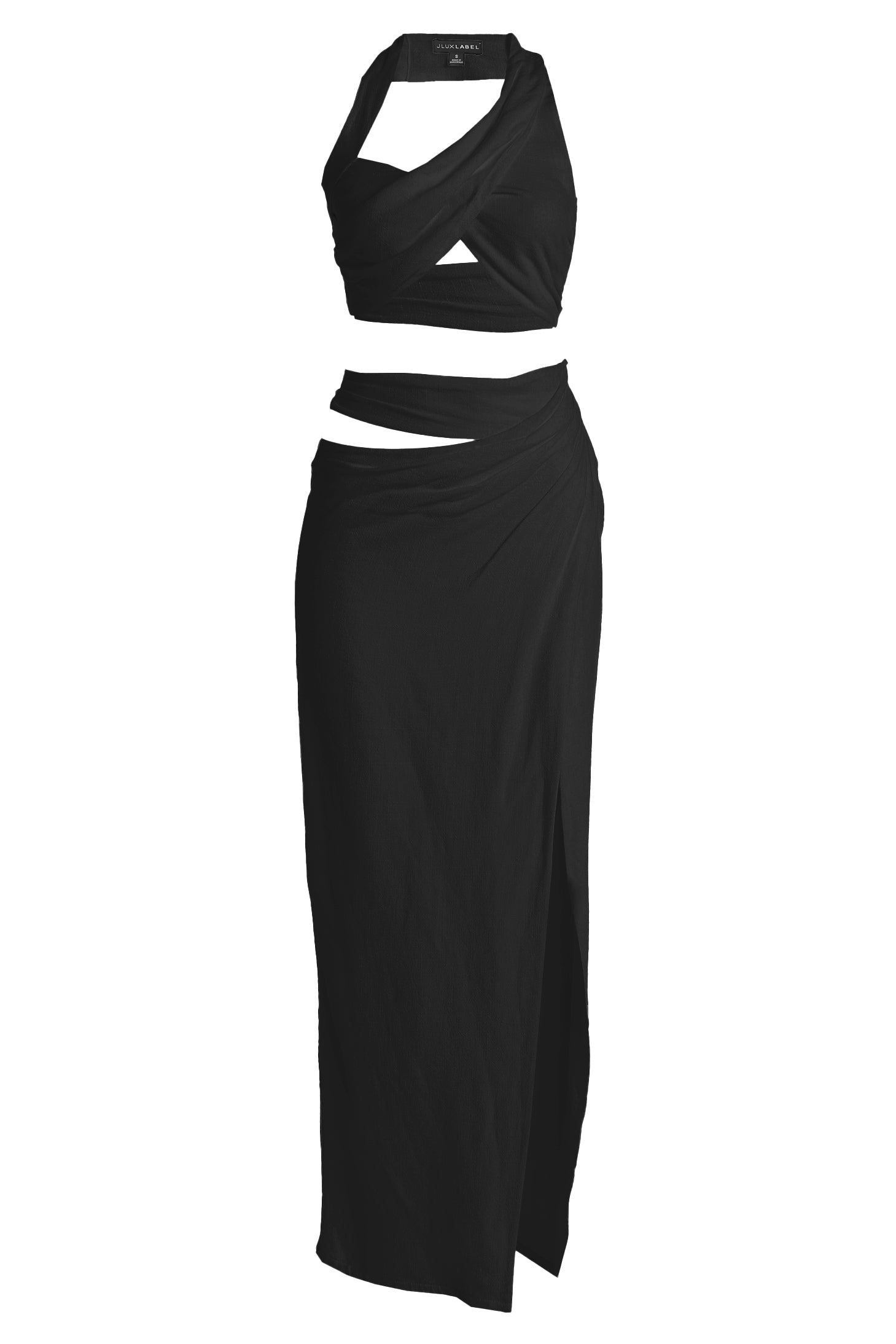 Black New Age Two Piece Skirt Set JLUXLABEL