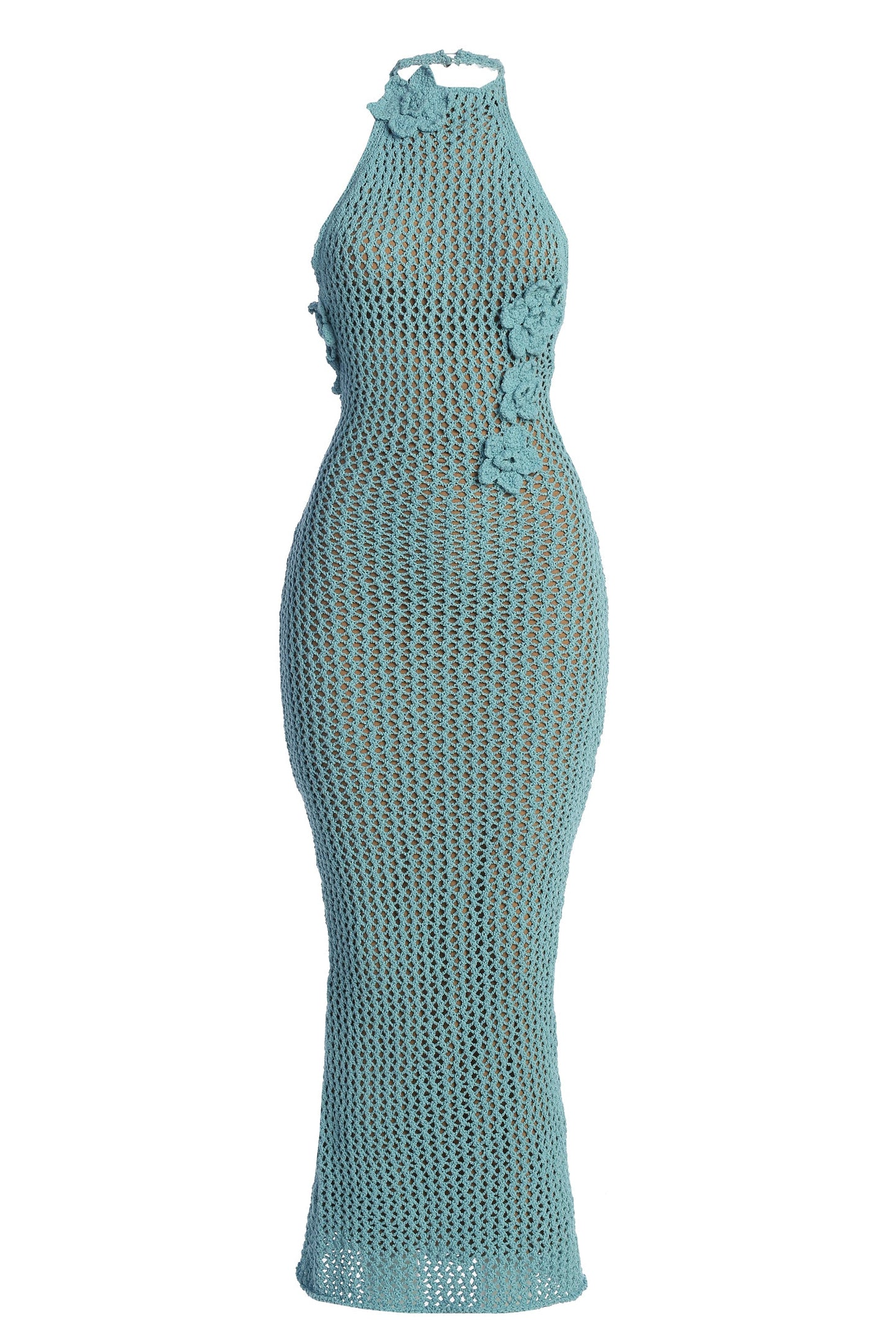 Aqua Paradise Crochet Maxi Dress JLUXLABEL