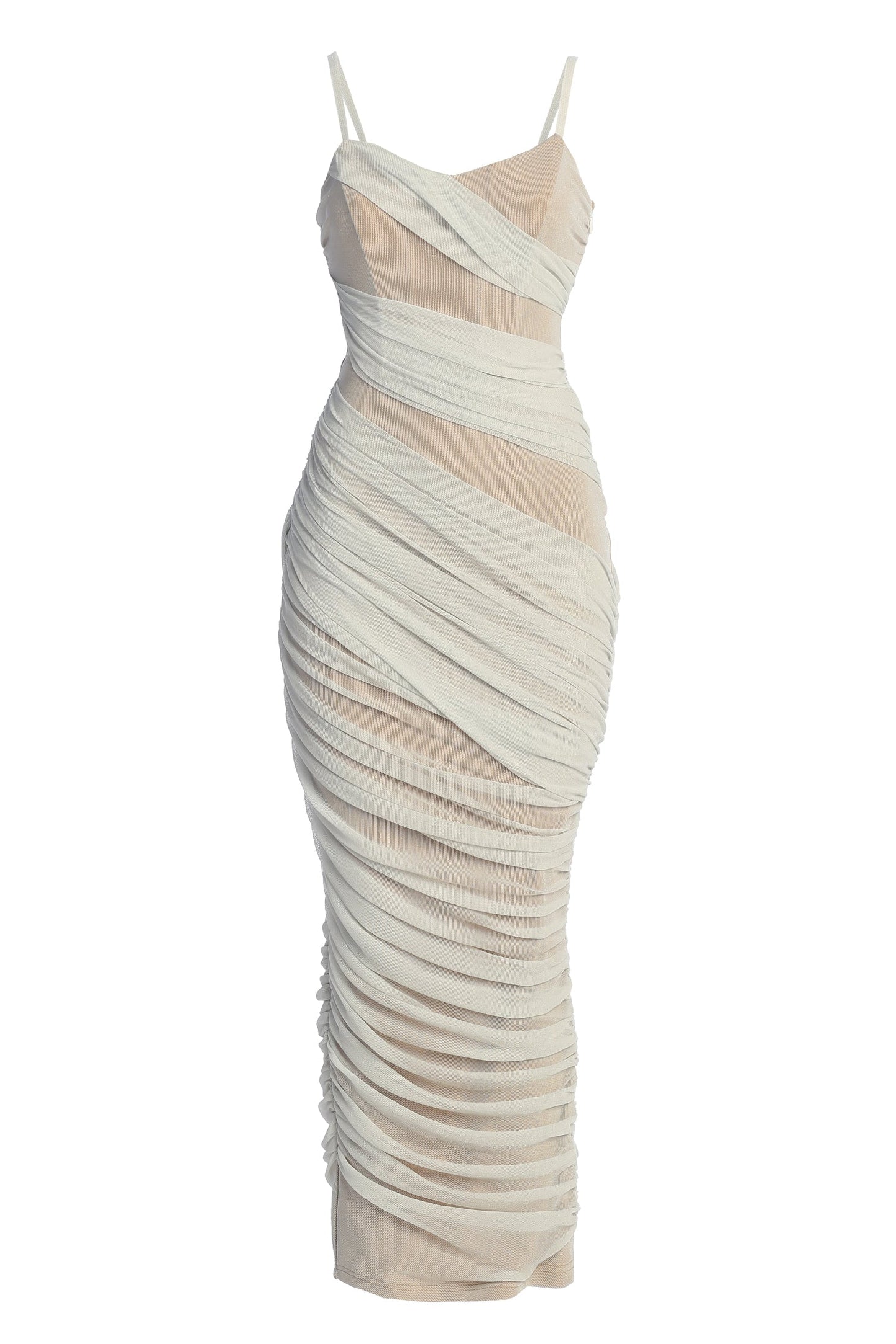 Ivory Catalina Lurex Knit Maxi Dress JLUXLABEL