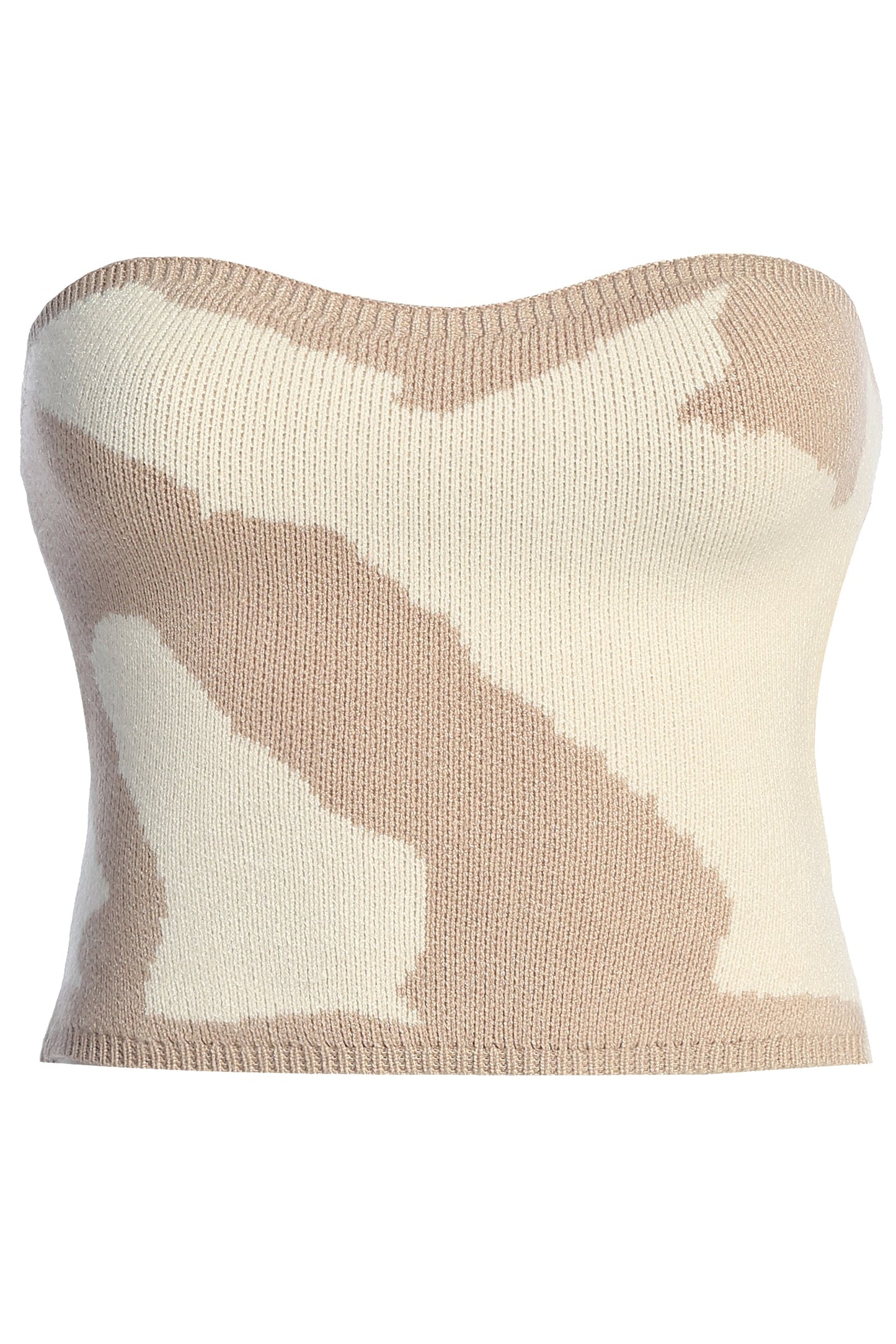 Beige Abstract Tropic Oasis Top JLUXLABEL