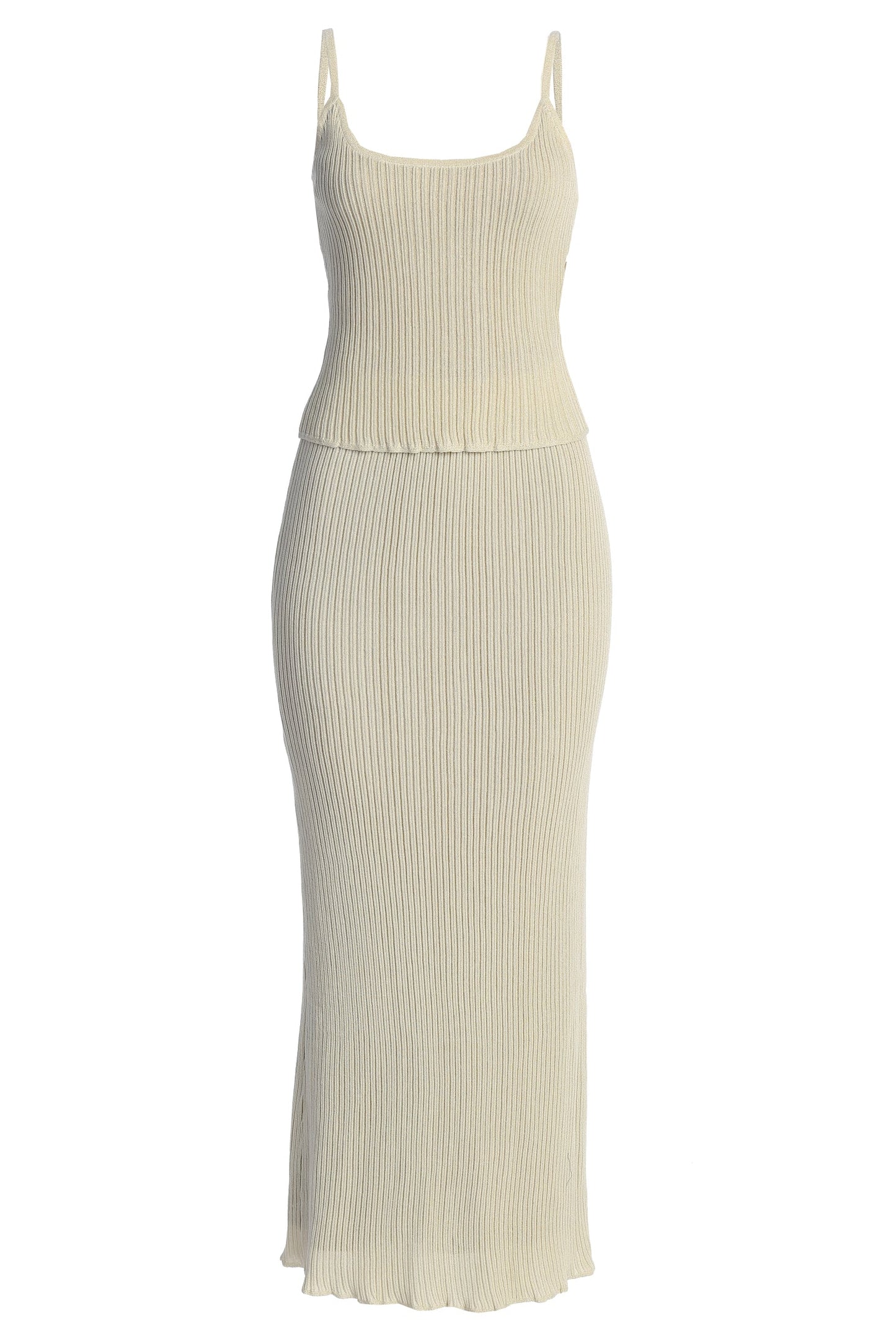 Champagne Serena Ribbed Skirt Set JLUXLABEL