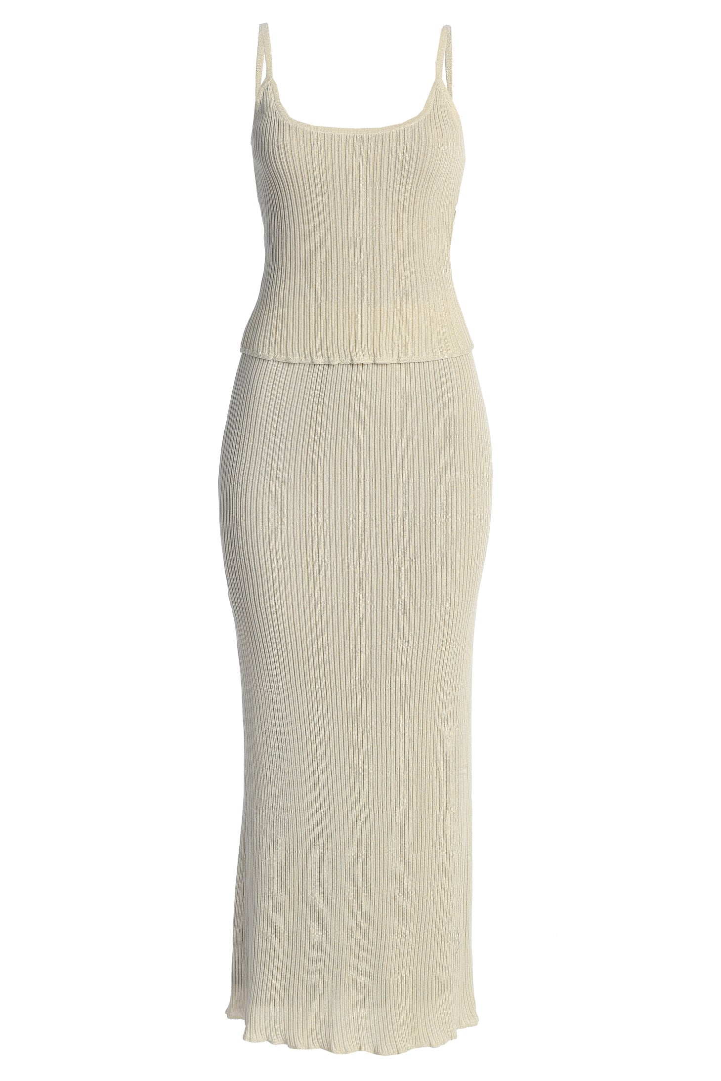 Champagne Serena Ribbed Skirt Set JLUXLABEL