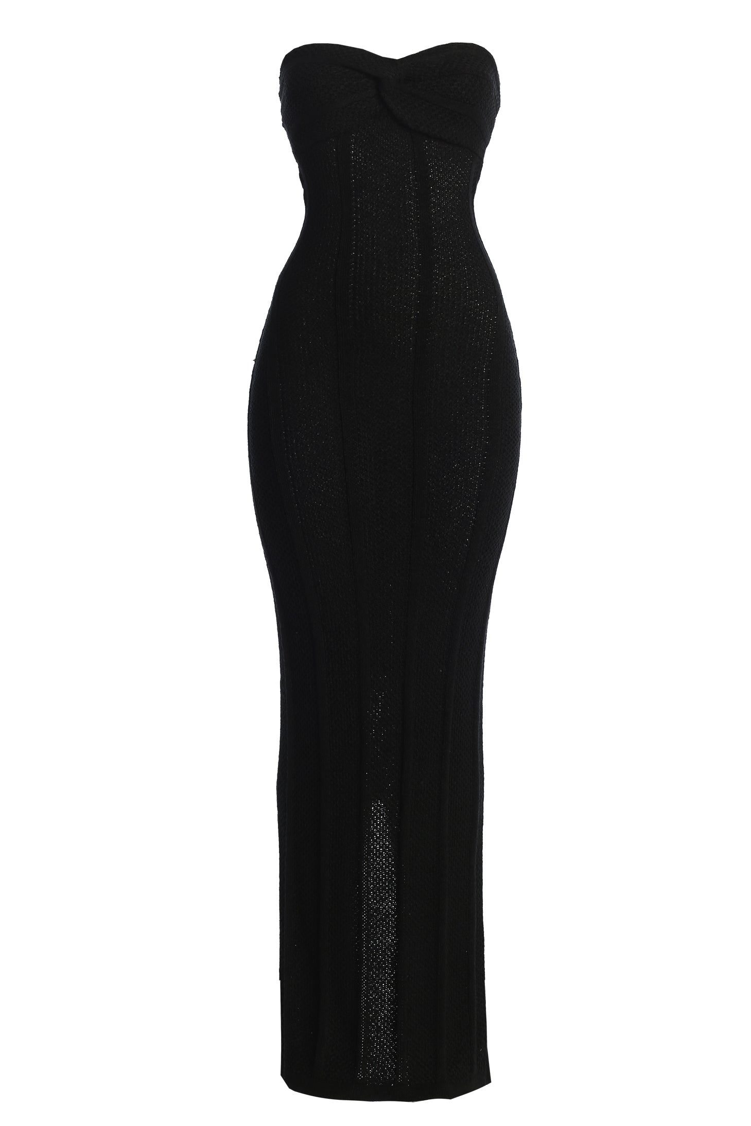 Black Blanca Strapless Maxi Dress JLUXLABEL