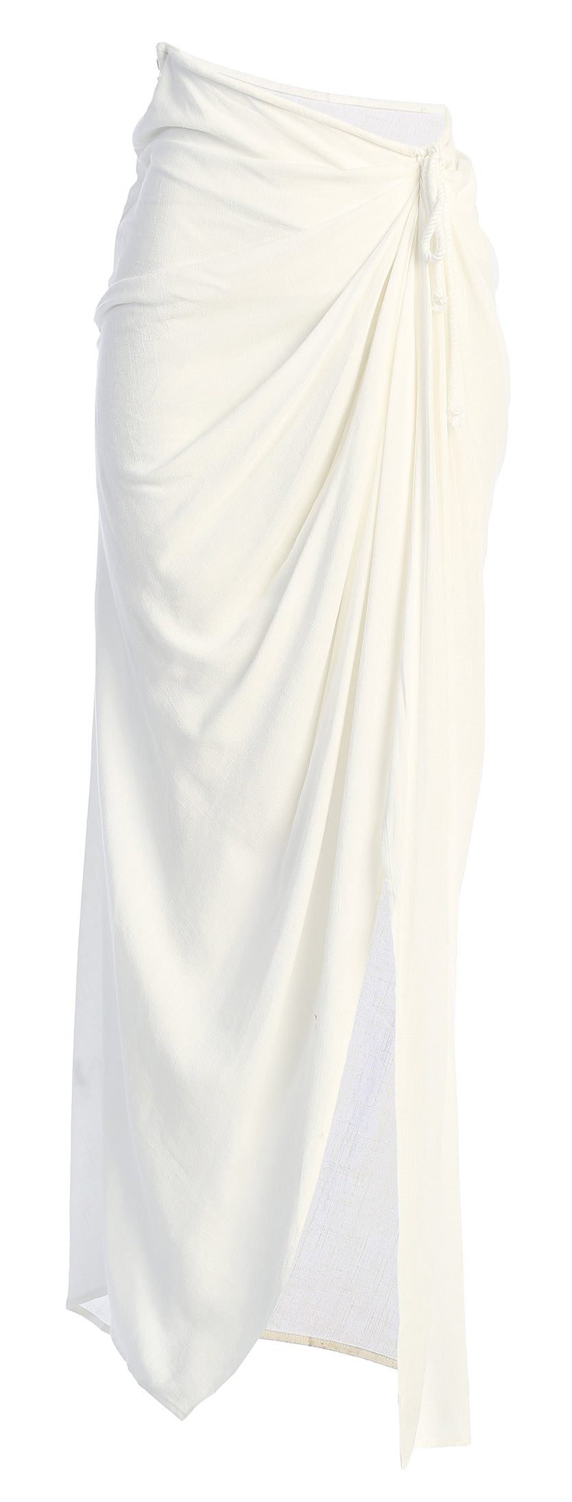 White Noelia Linen Slit Skirt JLUXLABEL