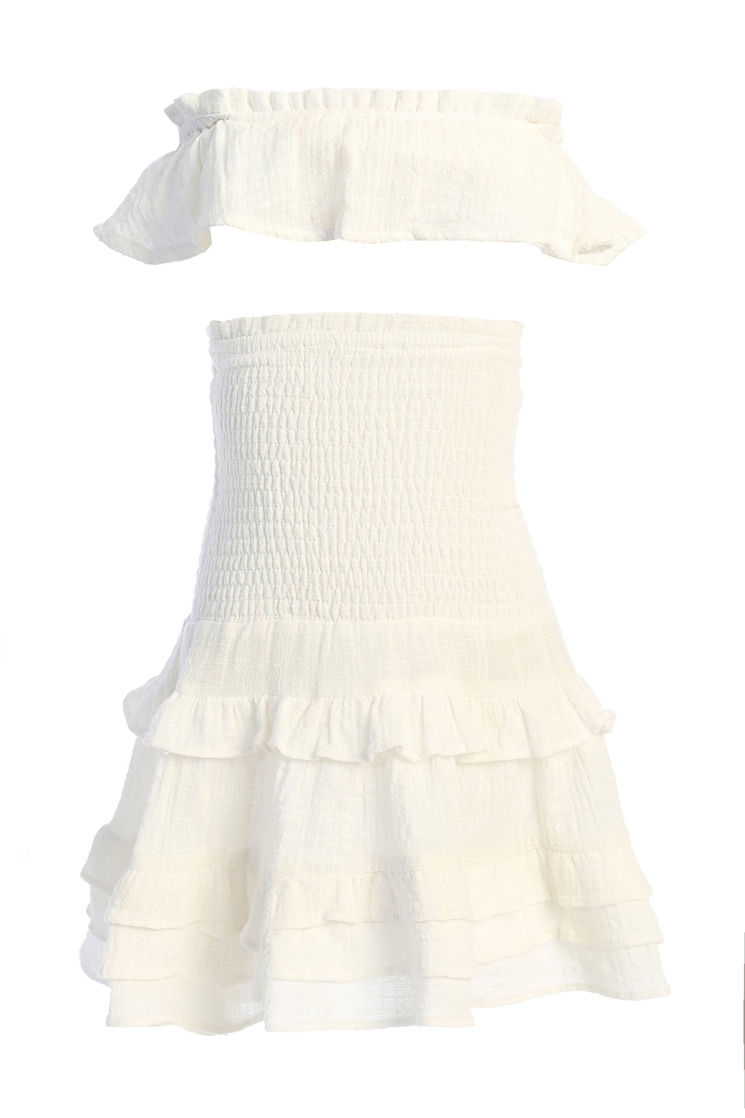 White Emily Ruffled Skirt Set NEWFASHIONEDGE