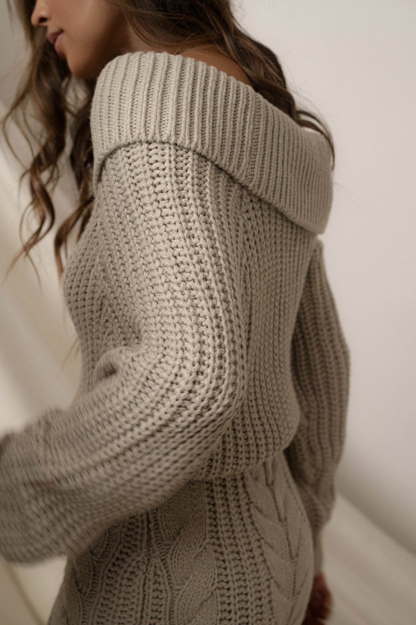 Stone Monette Cable Knit Dress JLUXLABEL