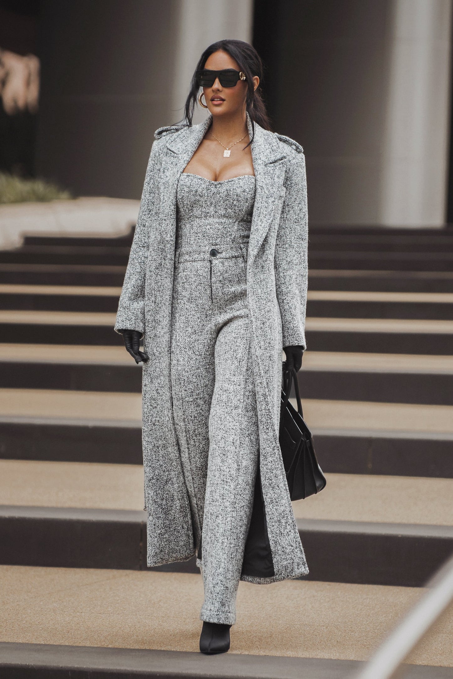 Lt. Grey All You Need Tweed Corset JLUXLABEL