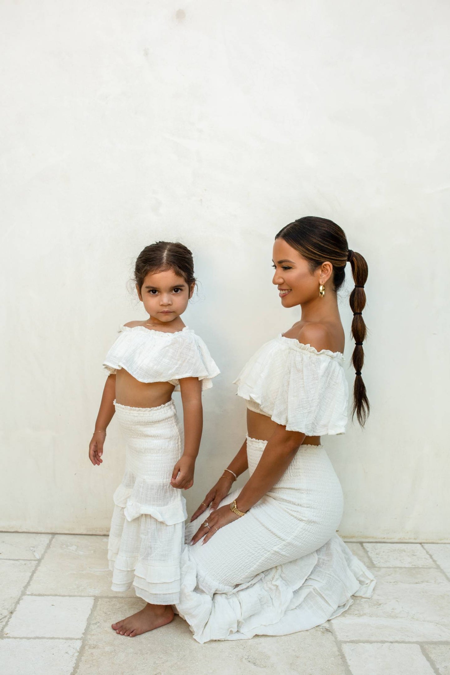 White Emily Ruffled Skirt Set NEWFASHIONEDGE