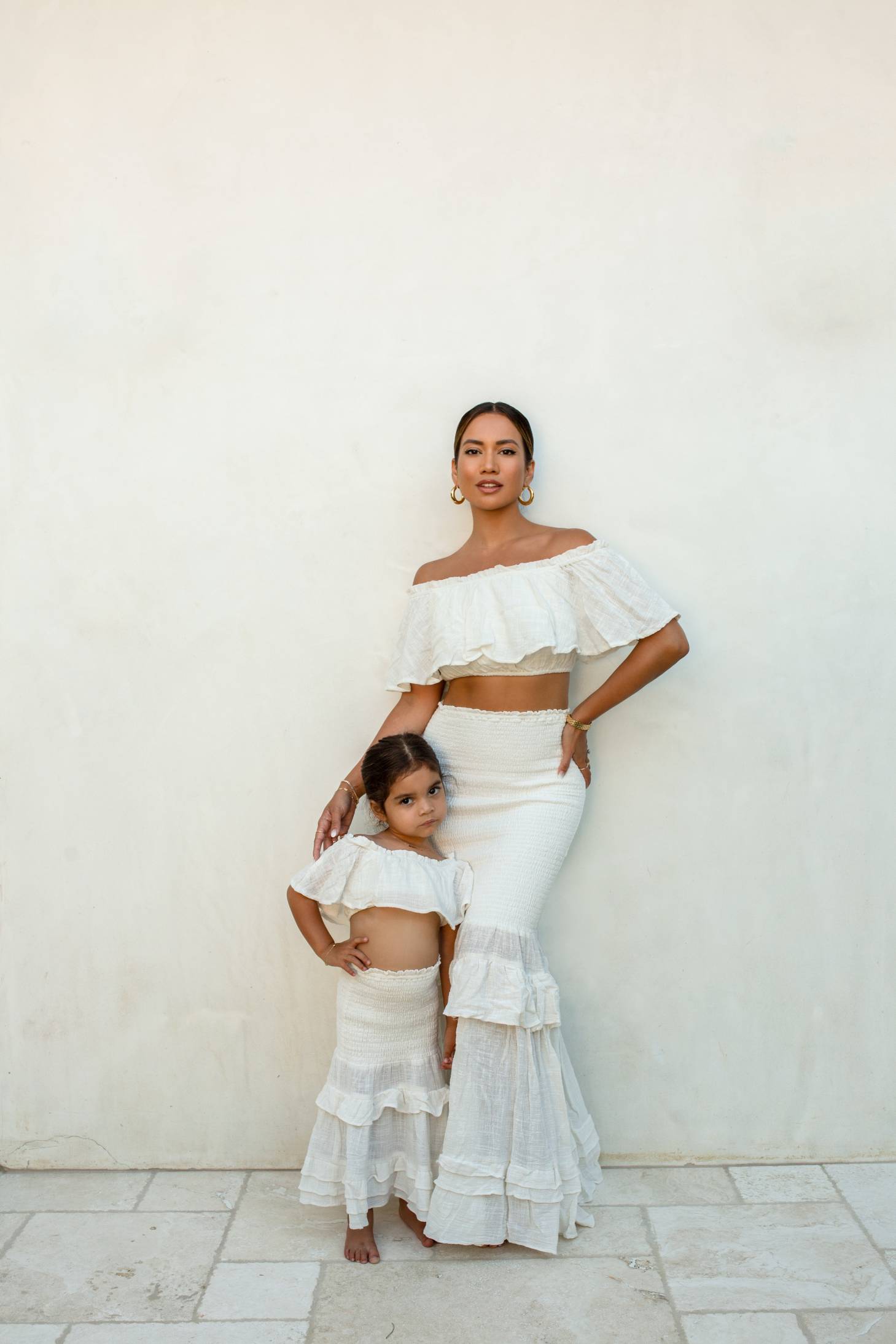 White Emily Ruffled Skirt Set NEWFASHIONEDGE