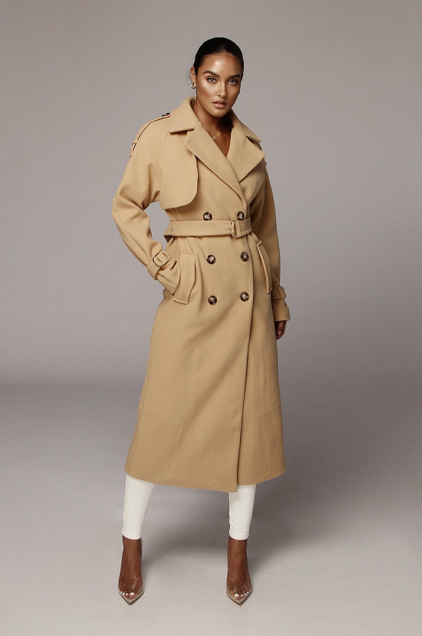 Camel Beverly Trench Coat NEWFASHIONEDGE