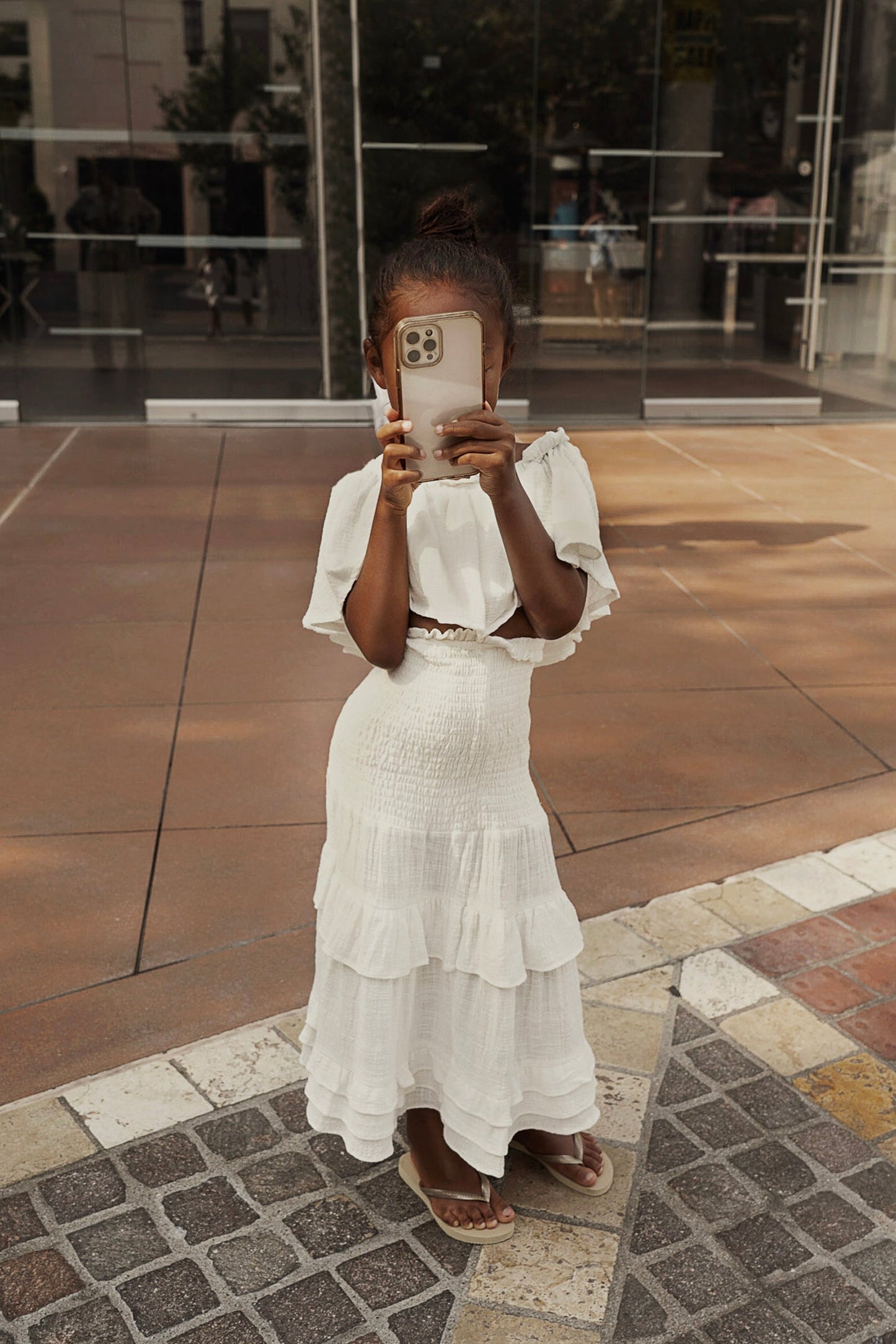 White Emily Ruffled Skirt Set NEWFASHIONEDGE