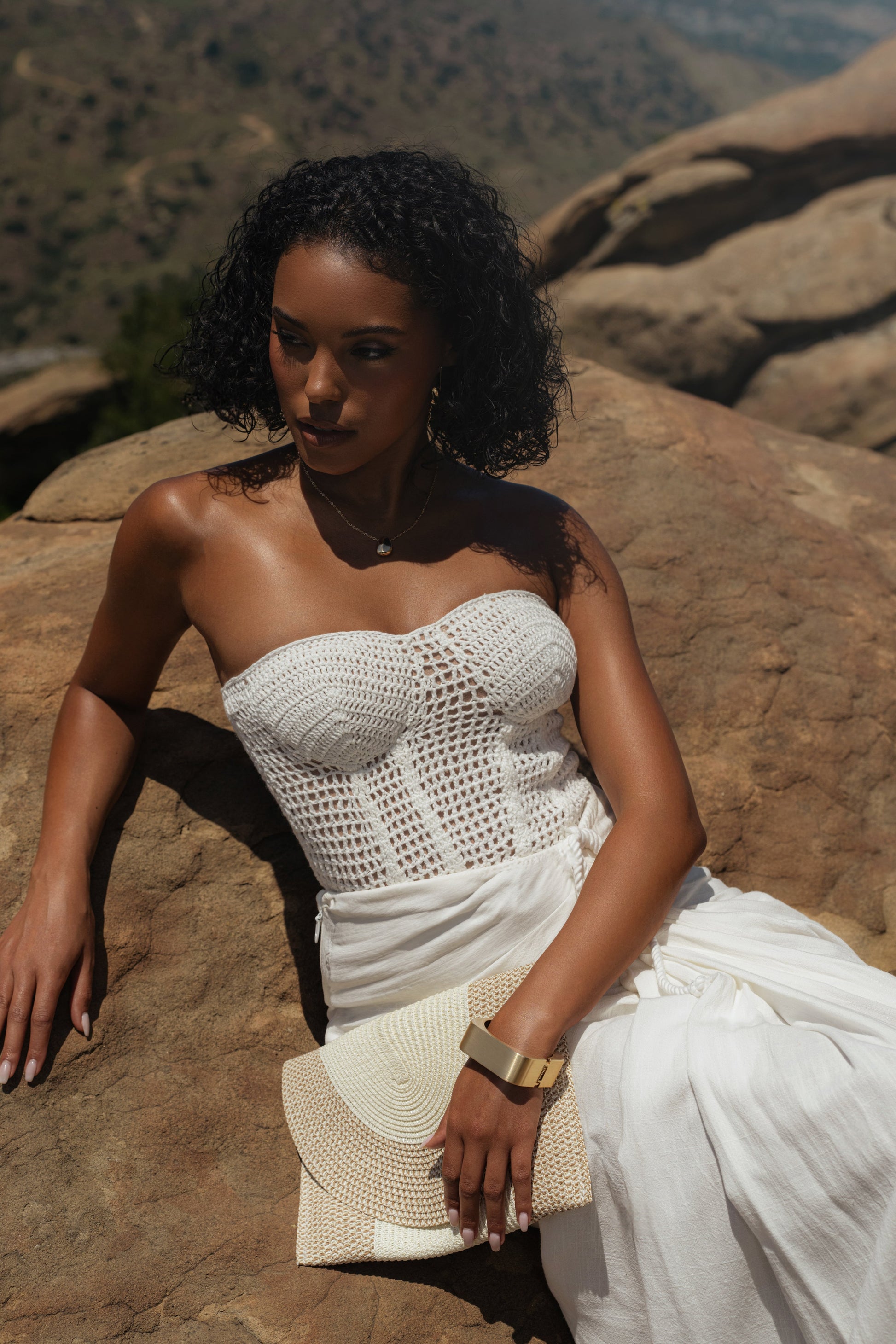 White Want It All Crochet Bustier JLUXLABEL