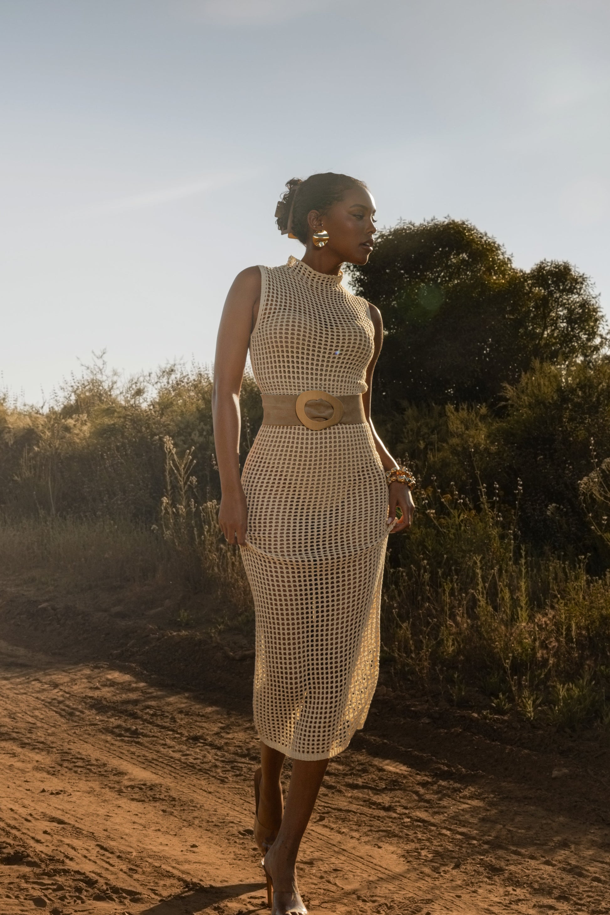 Ivory Pacific Tides Crochet Maxi Dress JLUXLABEL