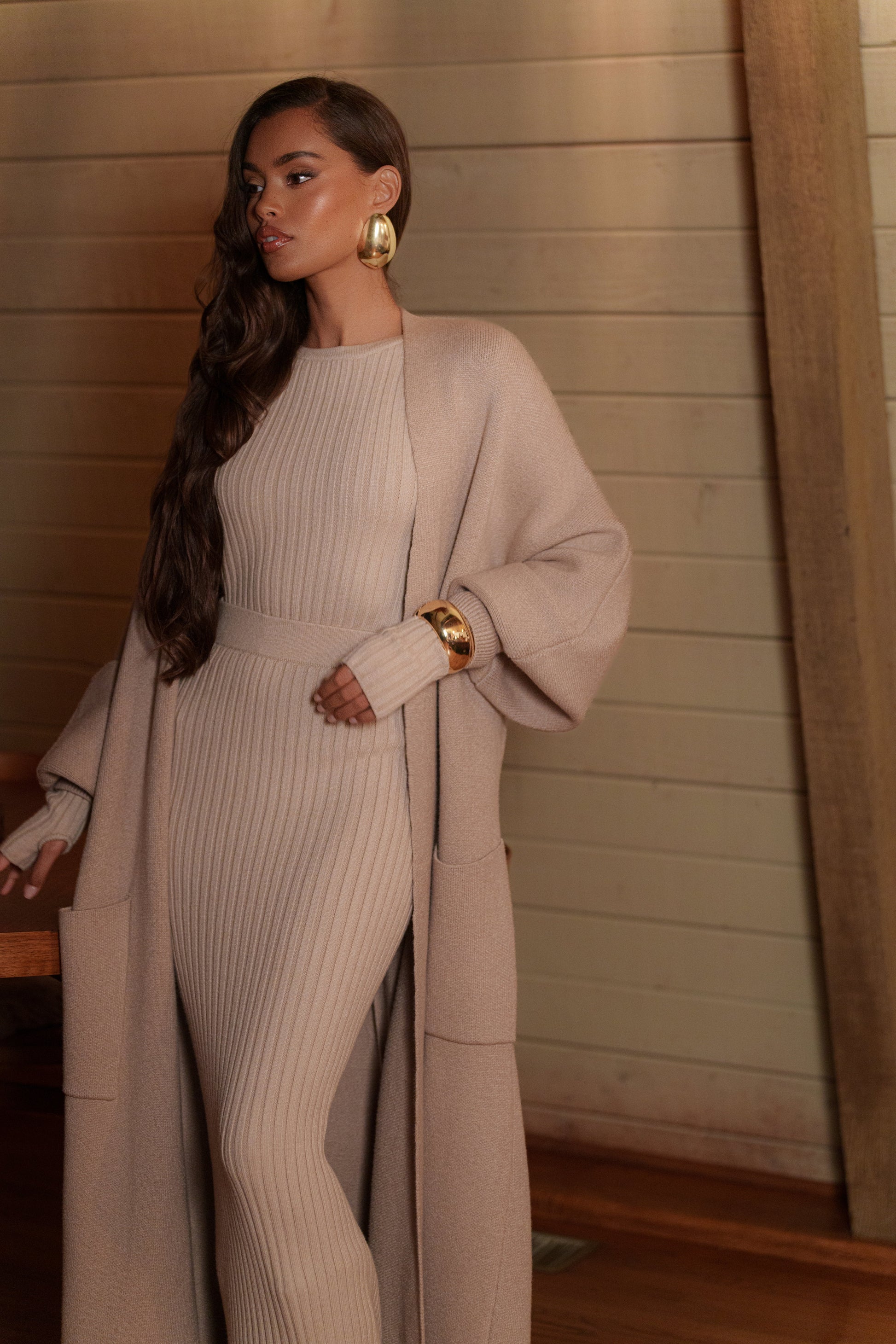 Beige Soft Embrace Cardigan JLUXLABEL