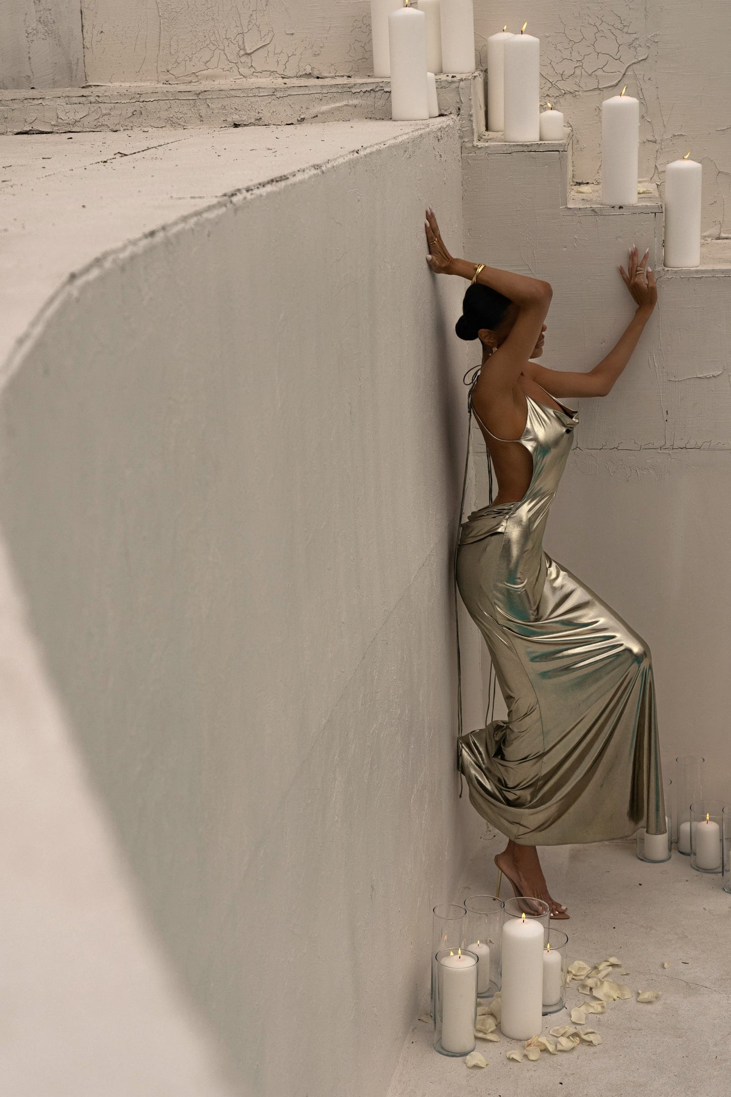 Light Gold Heart of Gold Maxi Dress JLUXLABEL