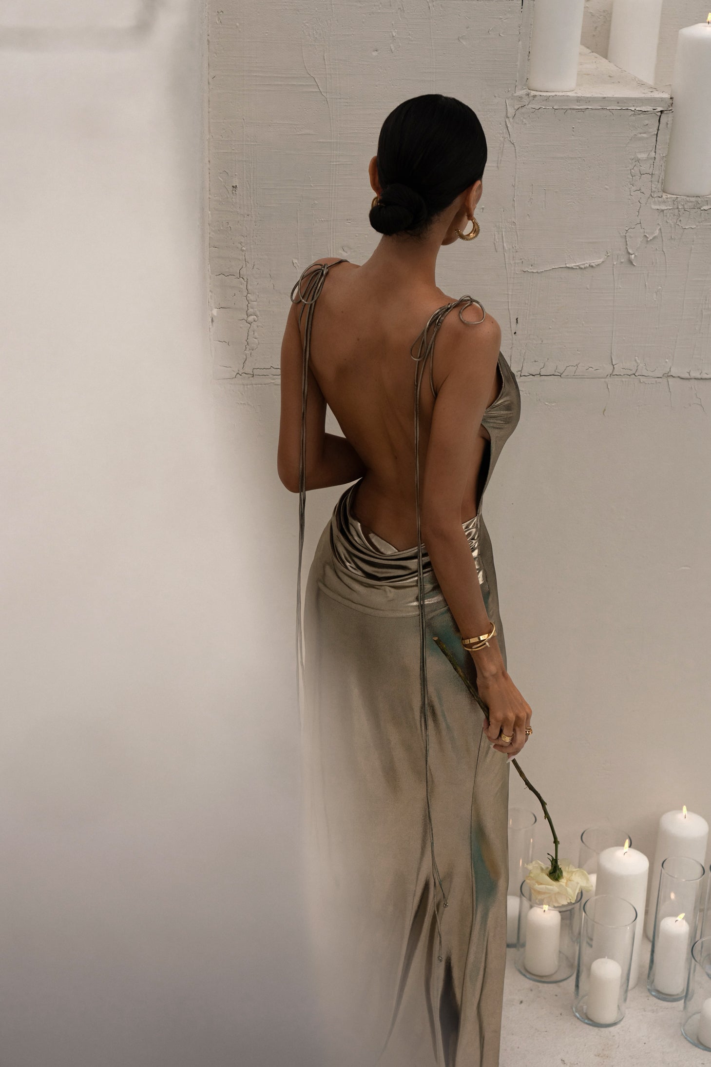 Light Gold Heart of Gold Maxi Dress JLUXLABEL