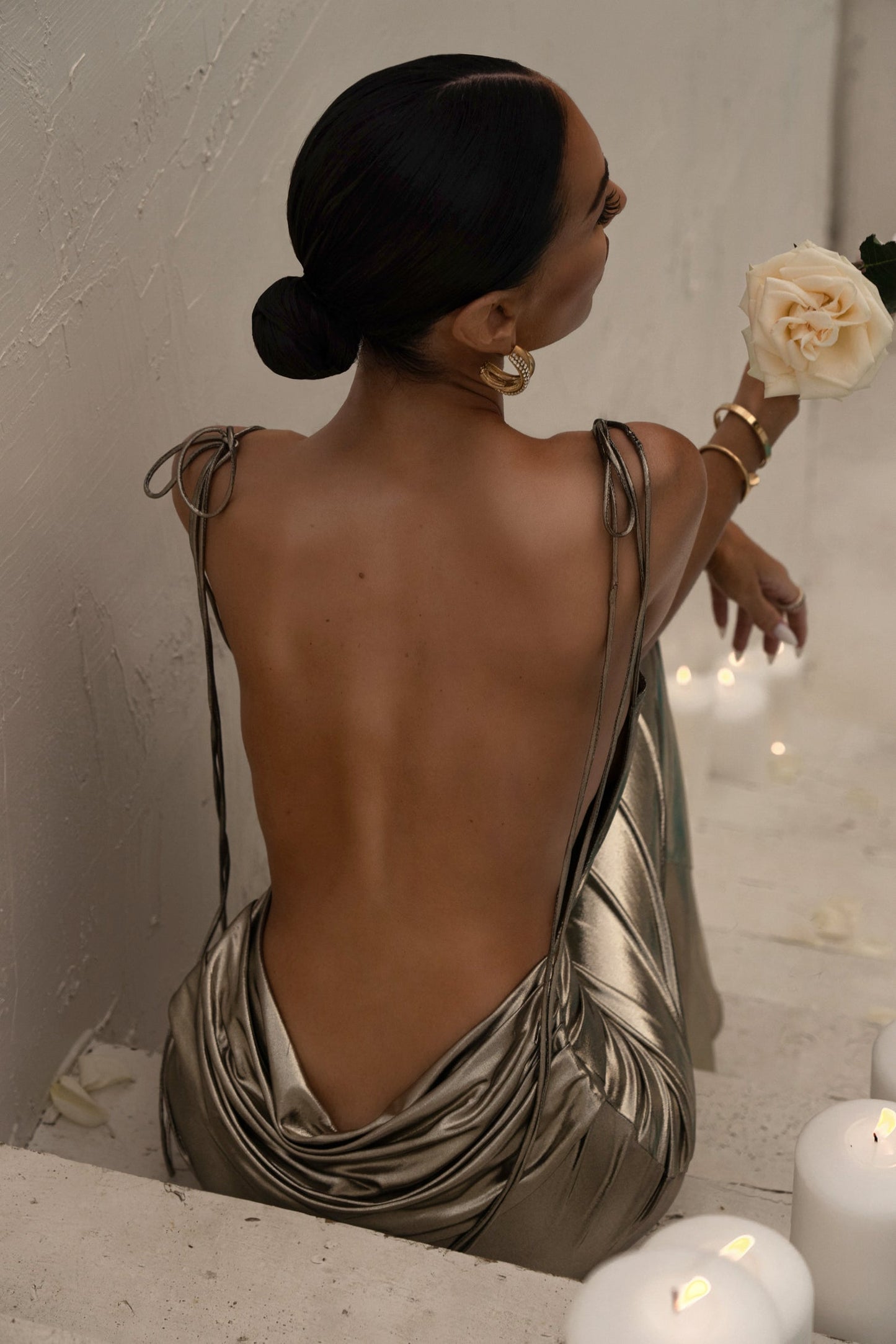 Light Gold Heart of Gold Maxi Dress JLUXLABEL