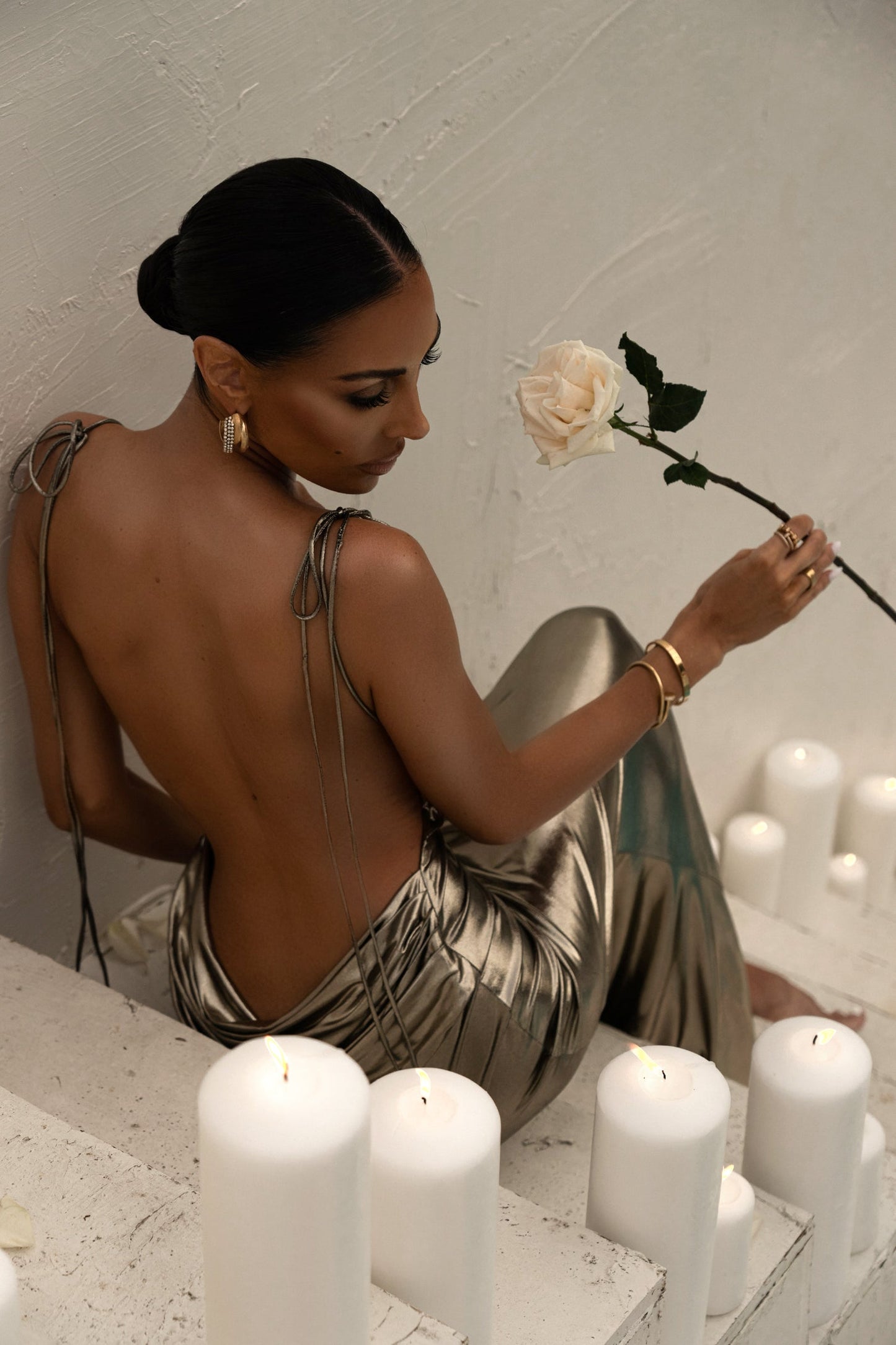 Light Gold Heart of Gold Maxi Dress JLUXLABEL