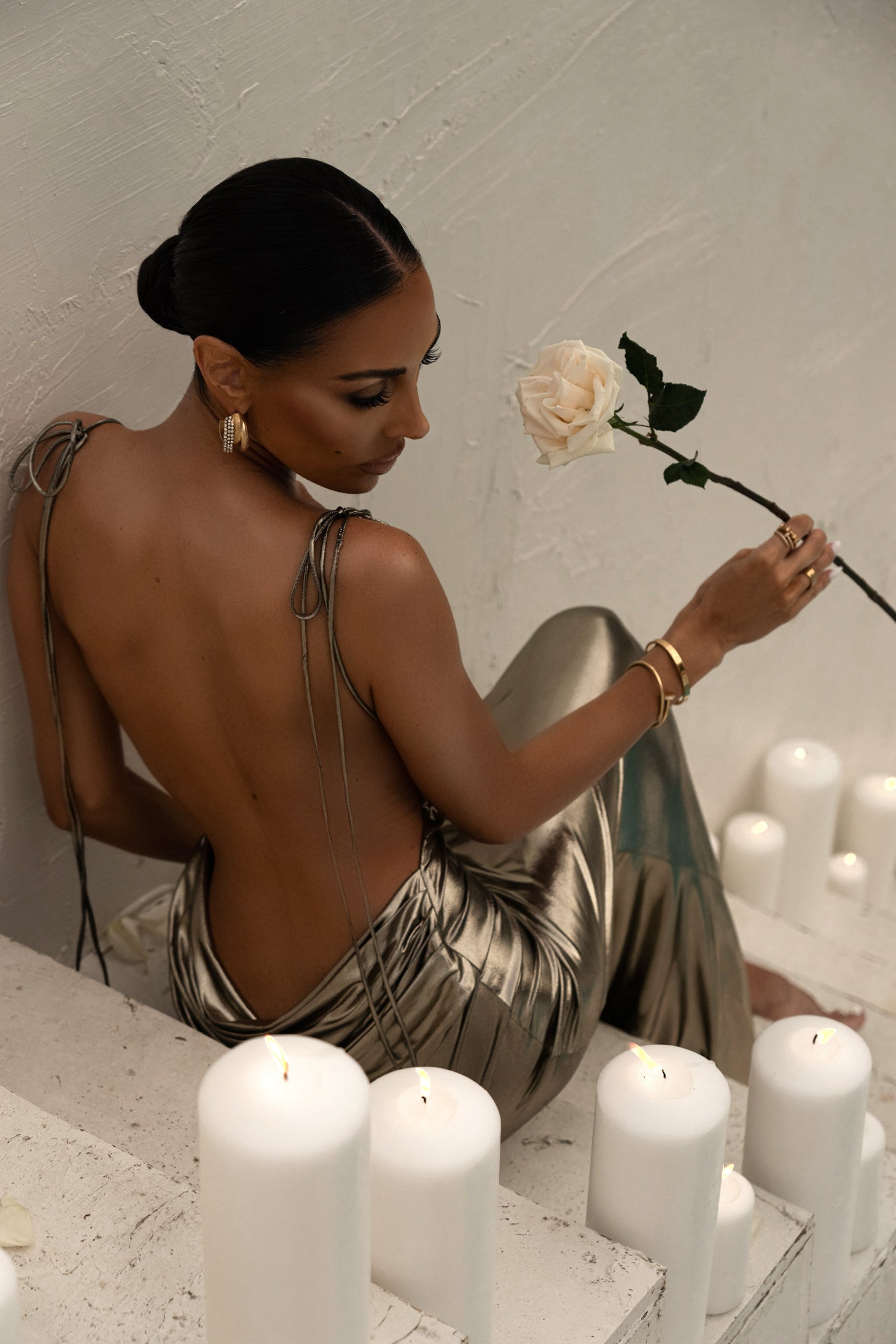 Light Gold Heart of Gold Maxi Dress JLUXLABEL