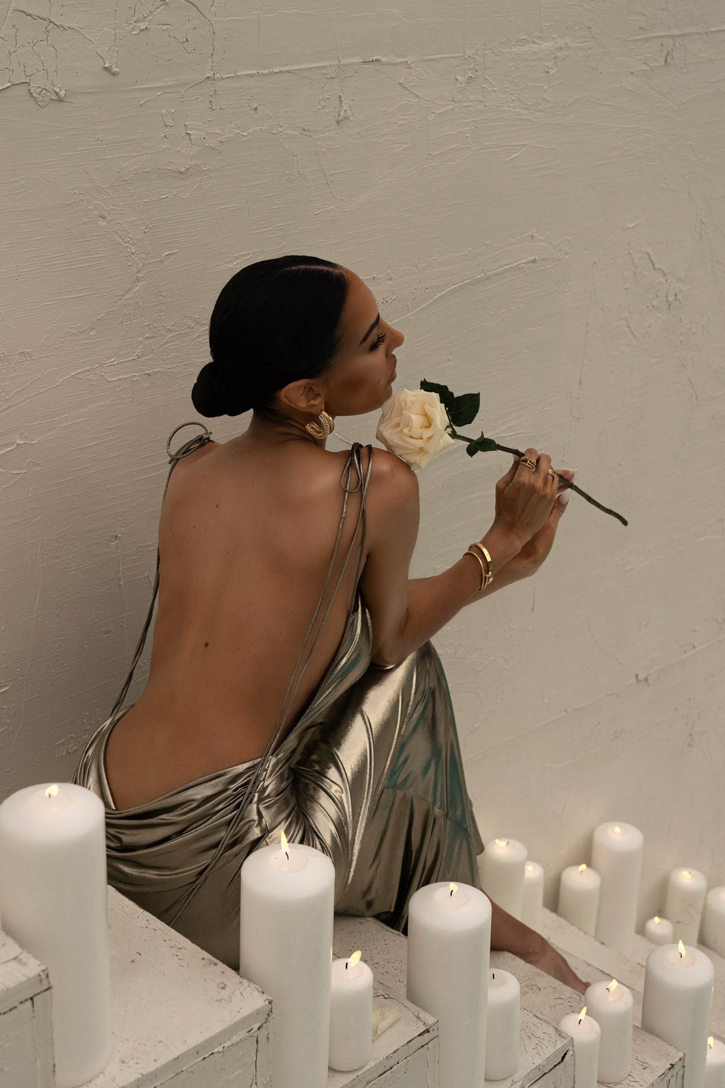 Light Gold Heart of Gold Maxi Dress JLUXLABEL