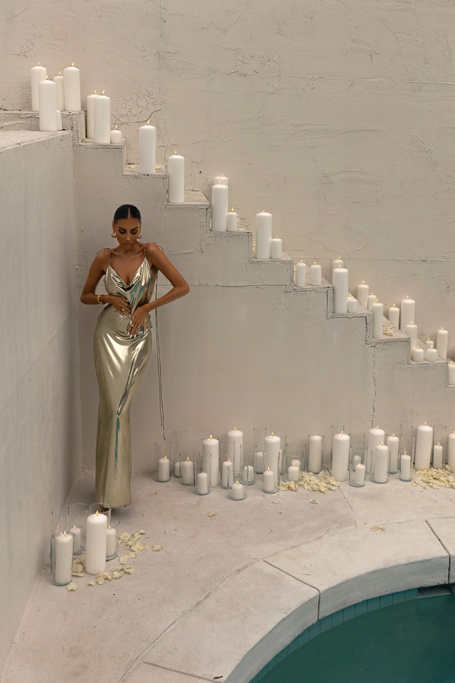 Light Gold Heart of Gold Maxi Dress JLUXLABEL