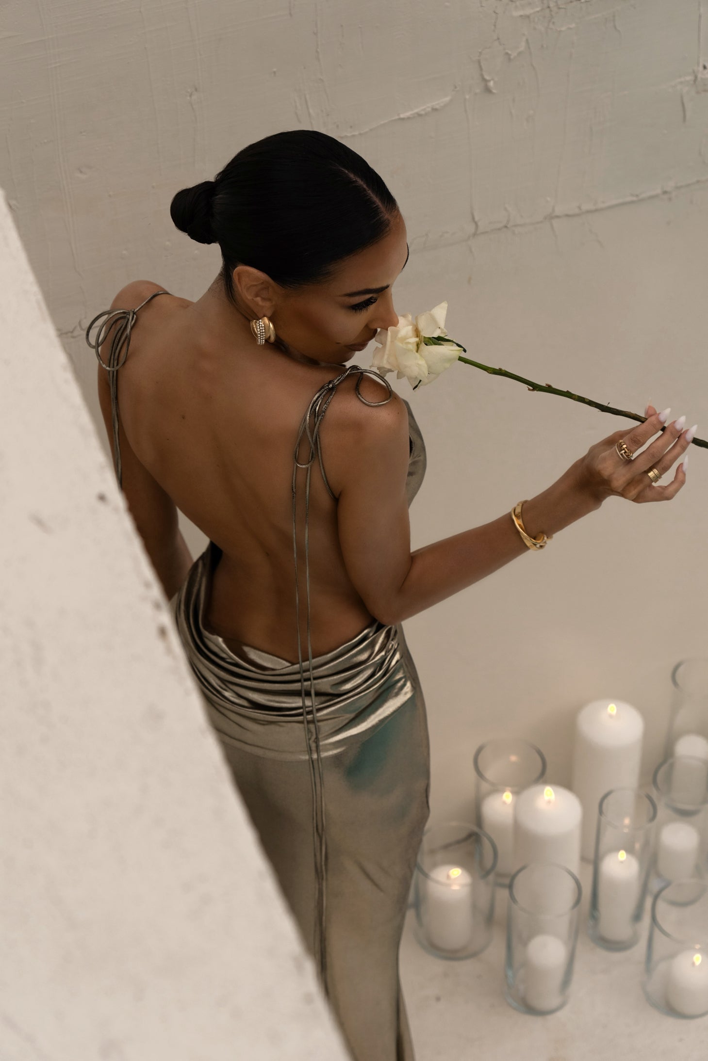 Light Gold Heart of Gold Maxi Dress JLUXLABEL