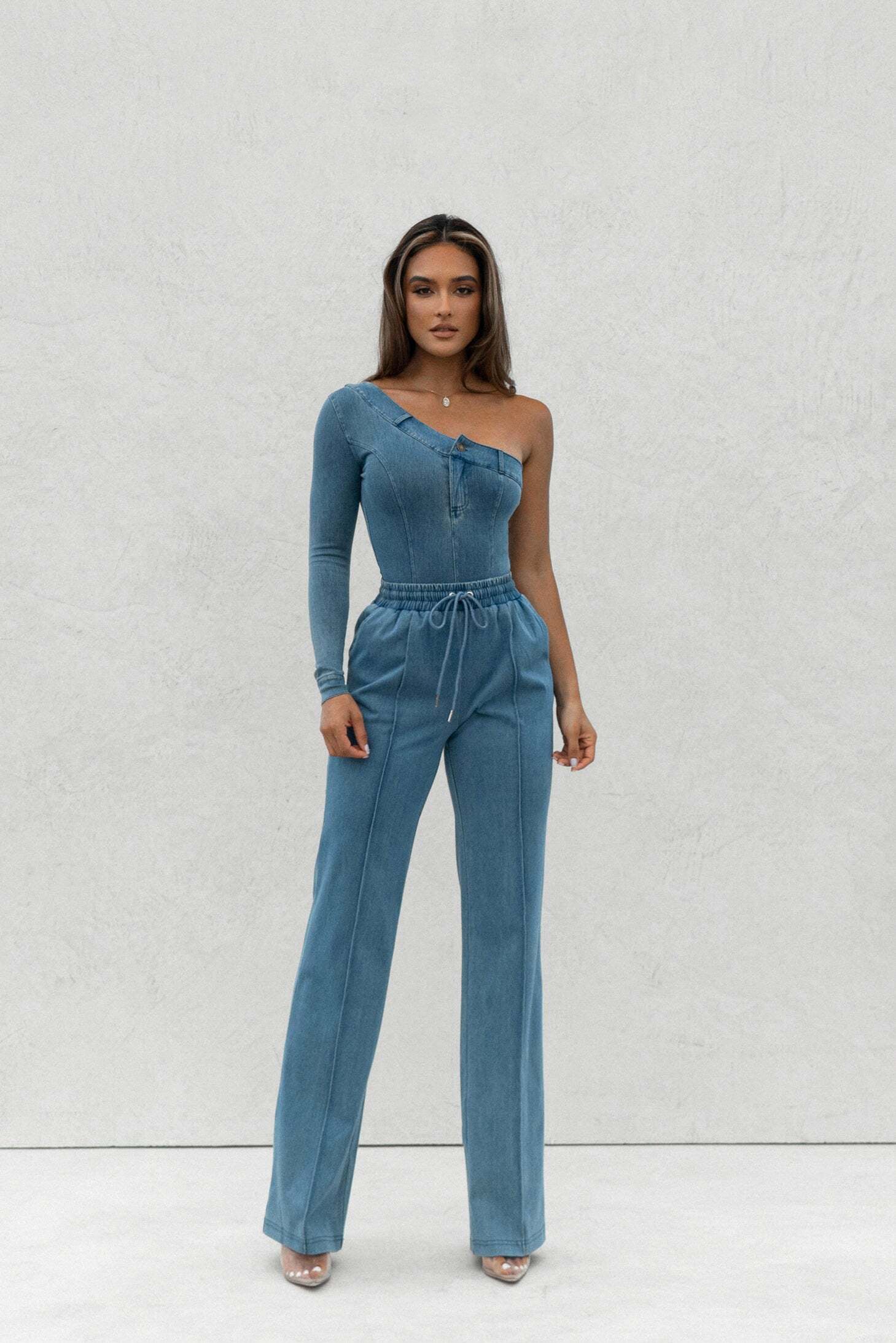 Medium Wash Button Me Up Bodysuit JLUXLABEL