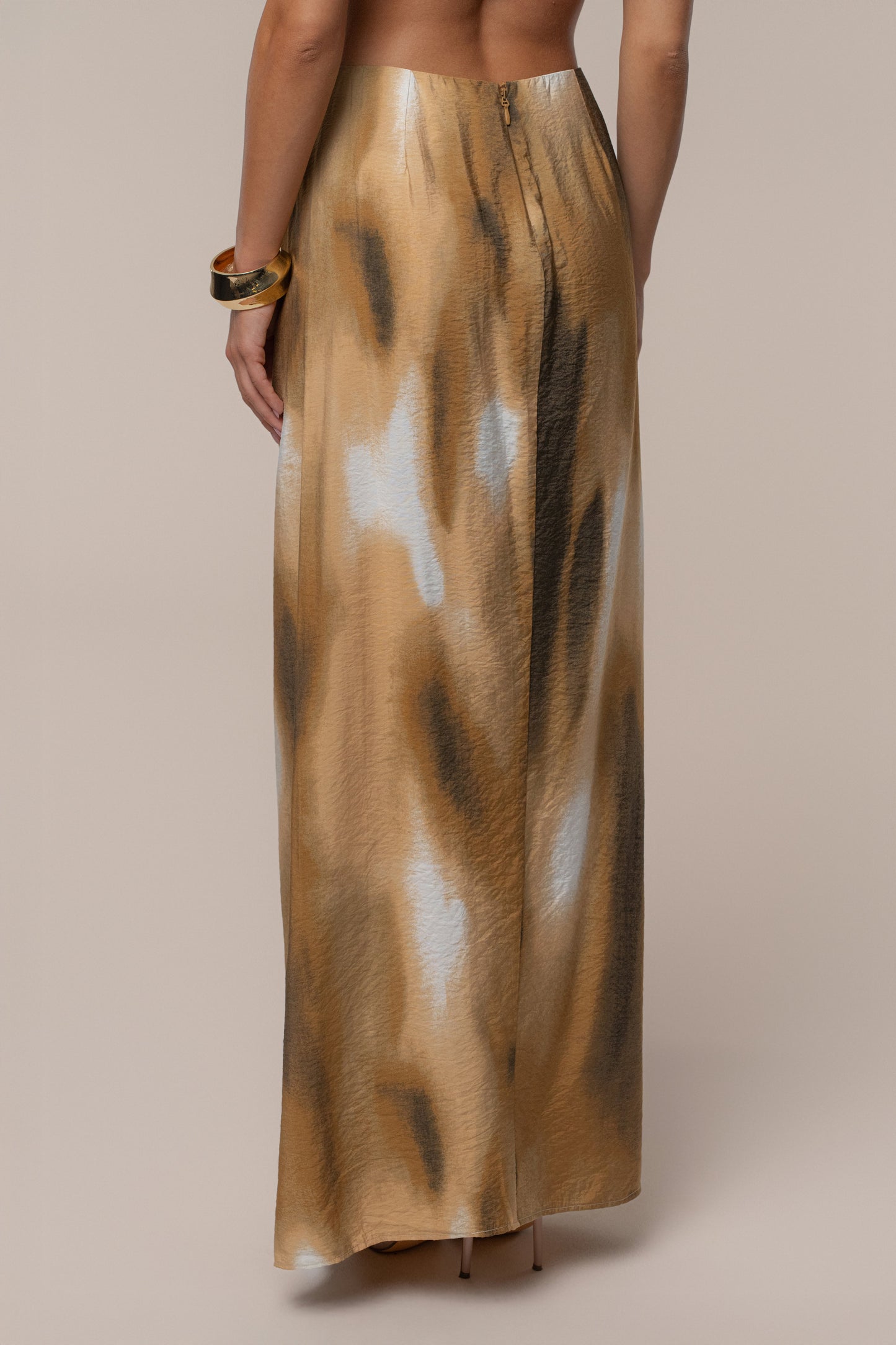 Brown Flowing Elegance Maxi Skirt JLUXLABEL