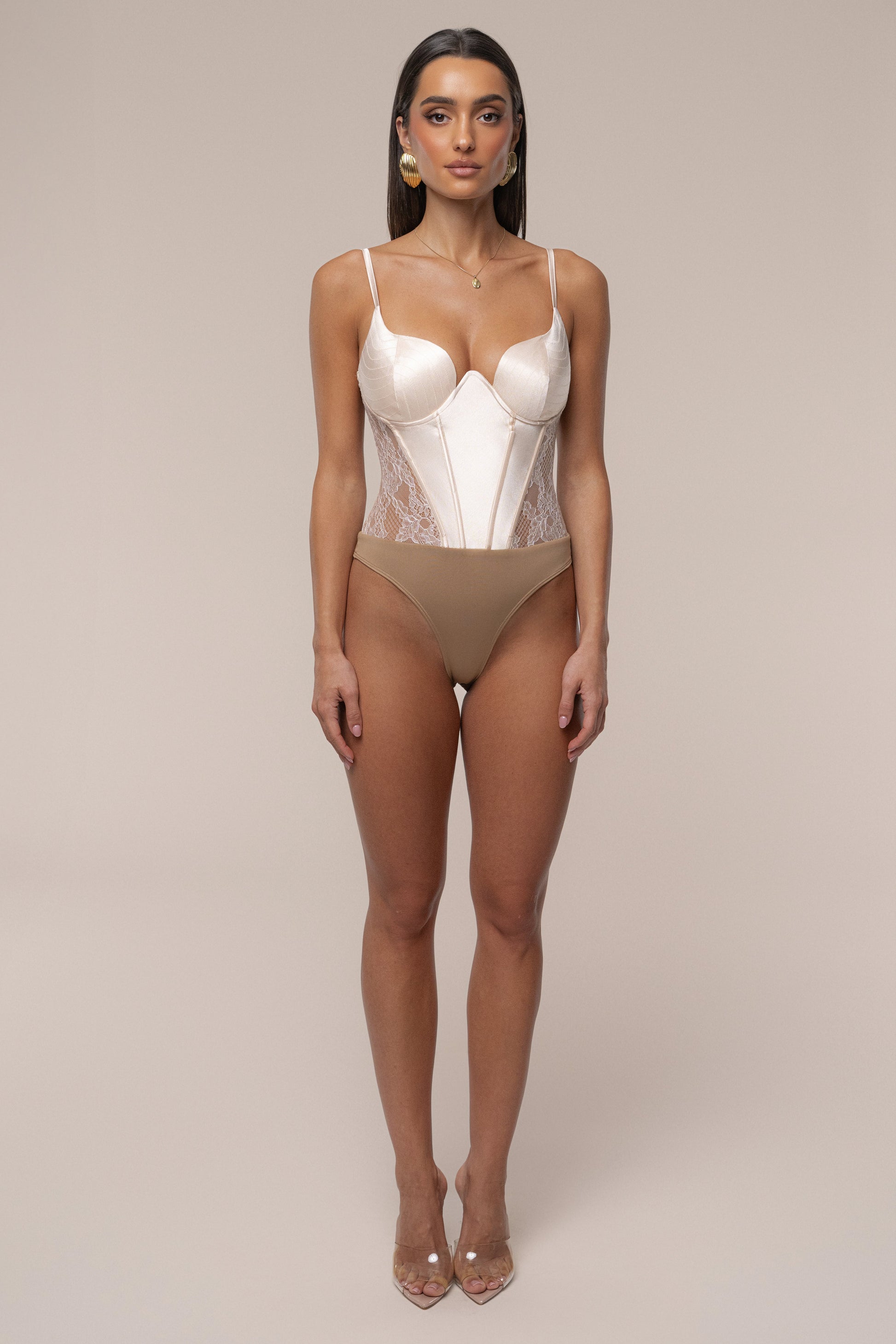 Champagne Incomparable Lace Bodysuit JLUXLABEL