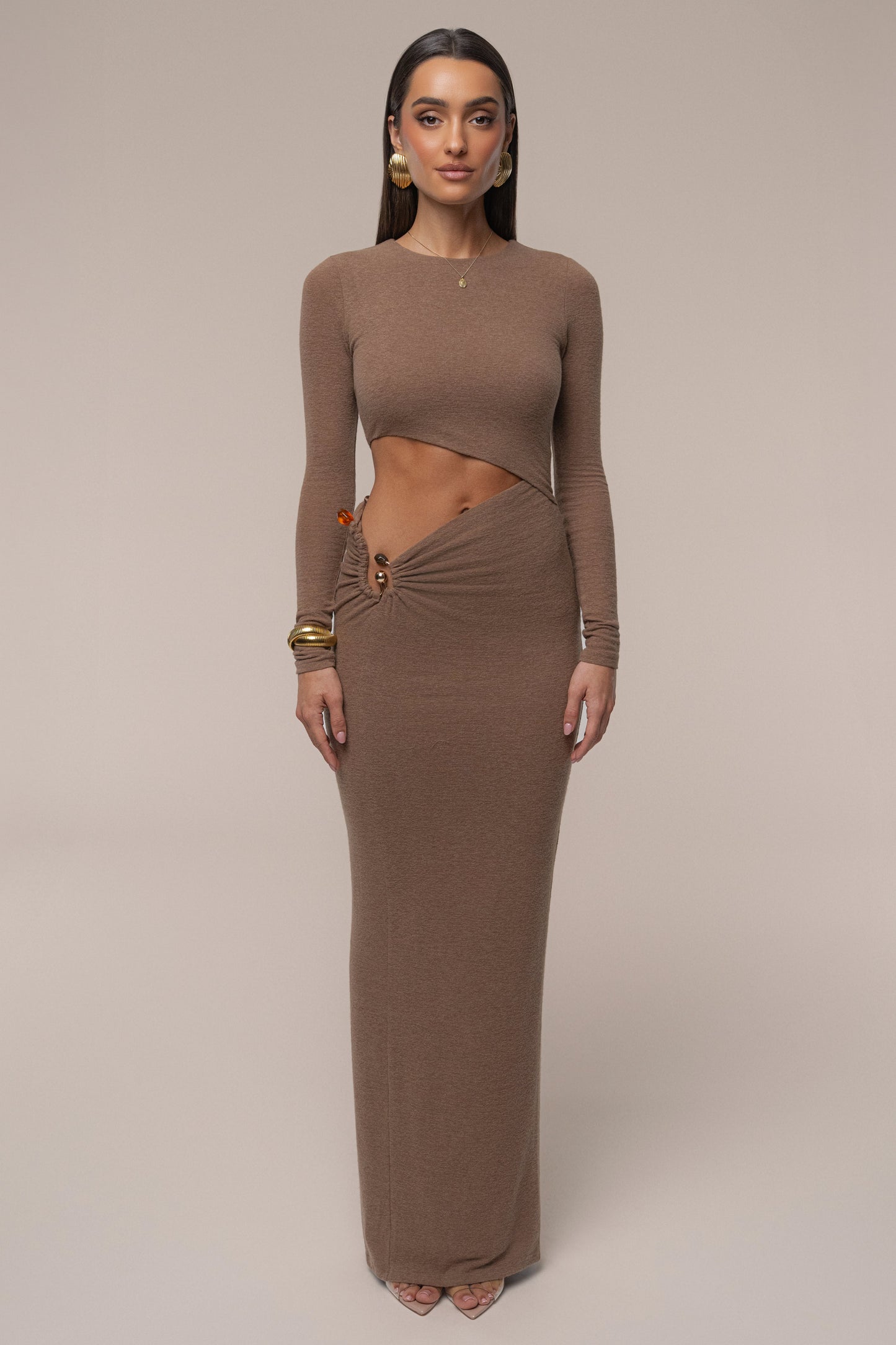 Chocolate Summer Romance Cutout Dress JLUXLABEL