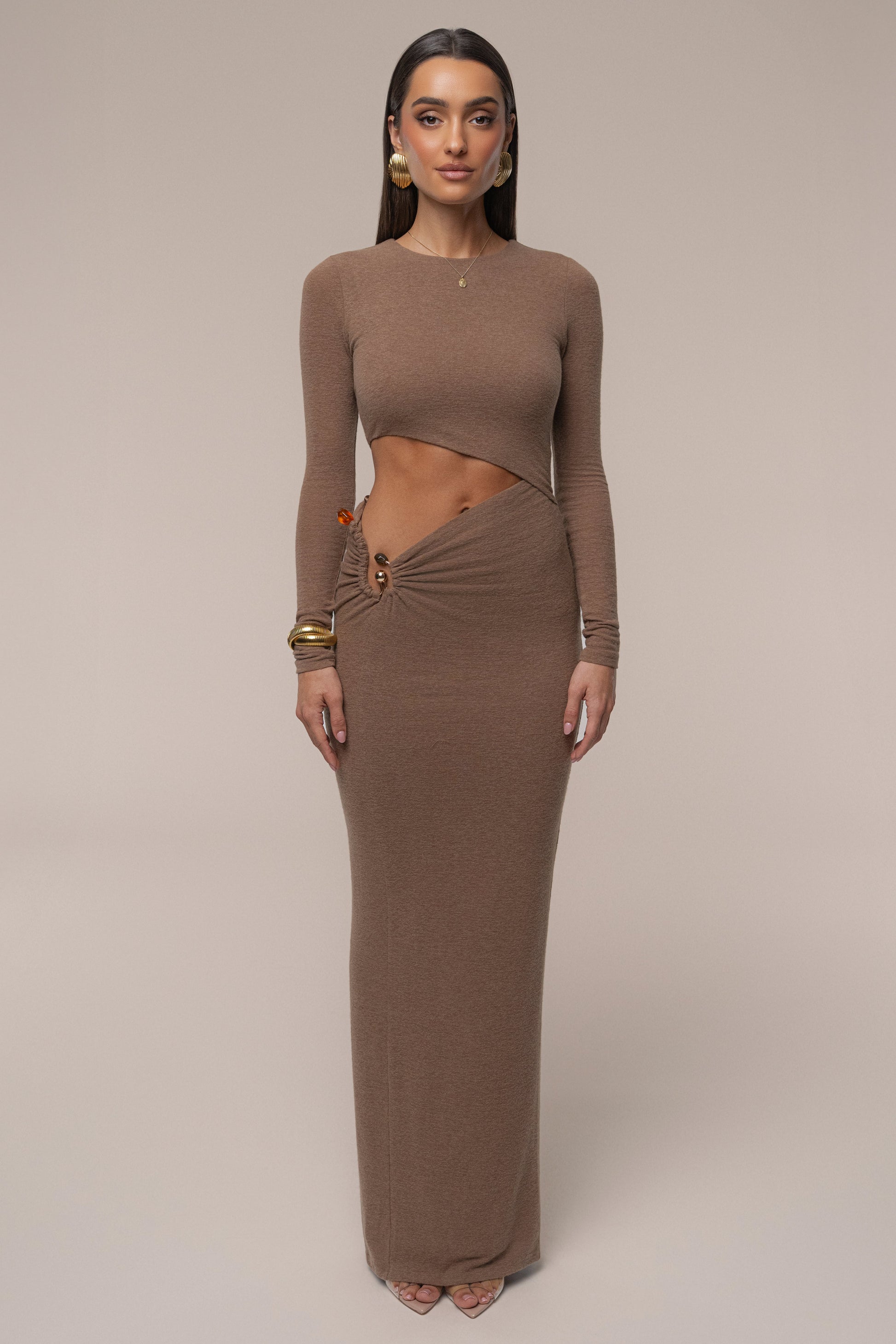 Chocolate Summer Romance Cutout Dress JLUXLABEL