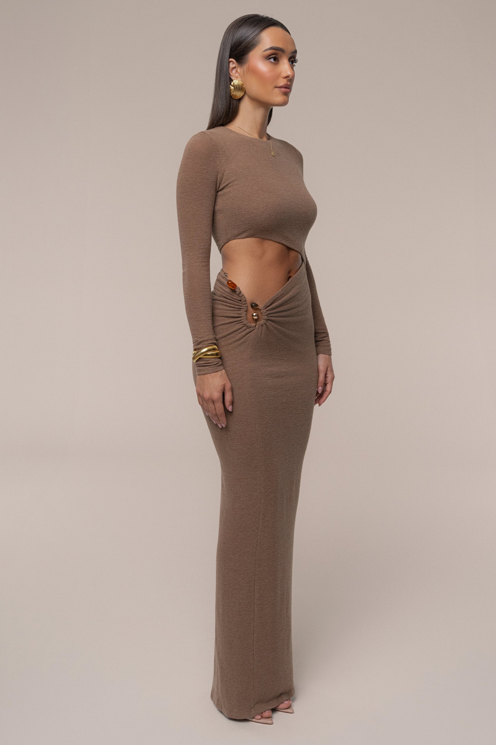 Chocolate Summer Romance Cutout Dress JLUXLABEL